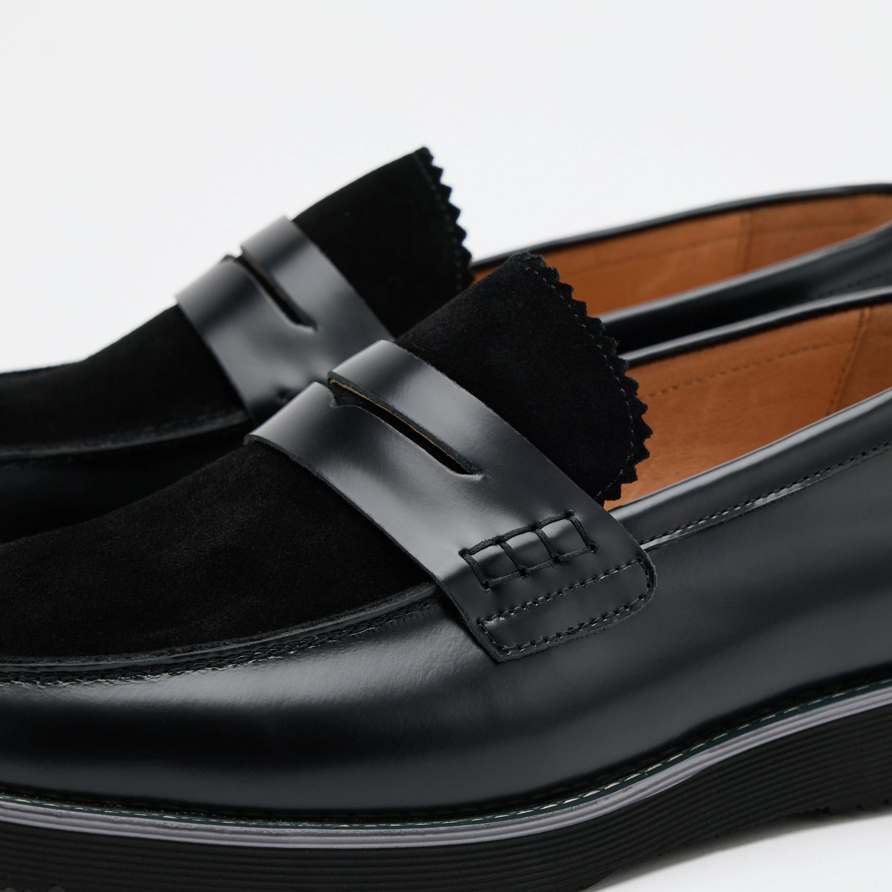 Abe Black Leather Penny Loafers - Image 3
