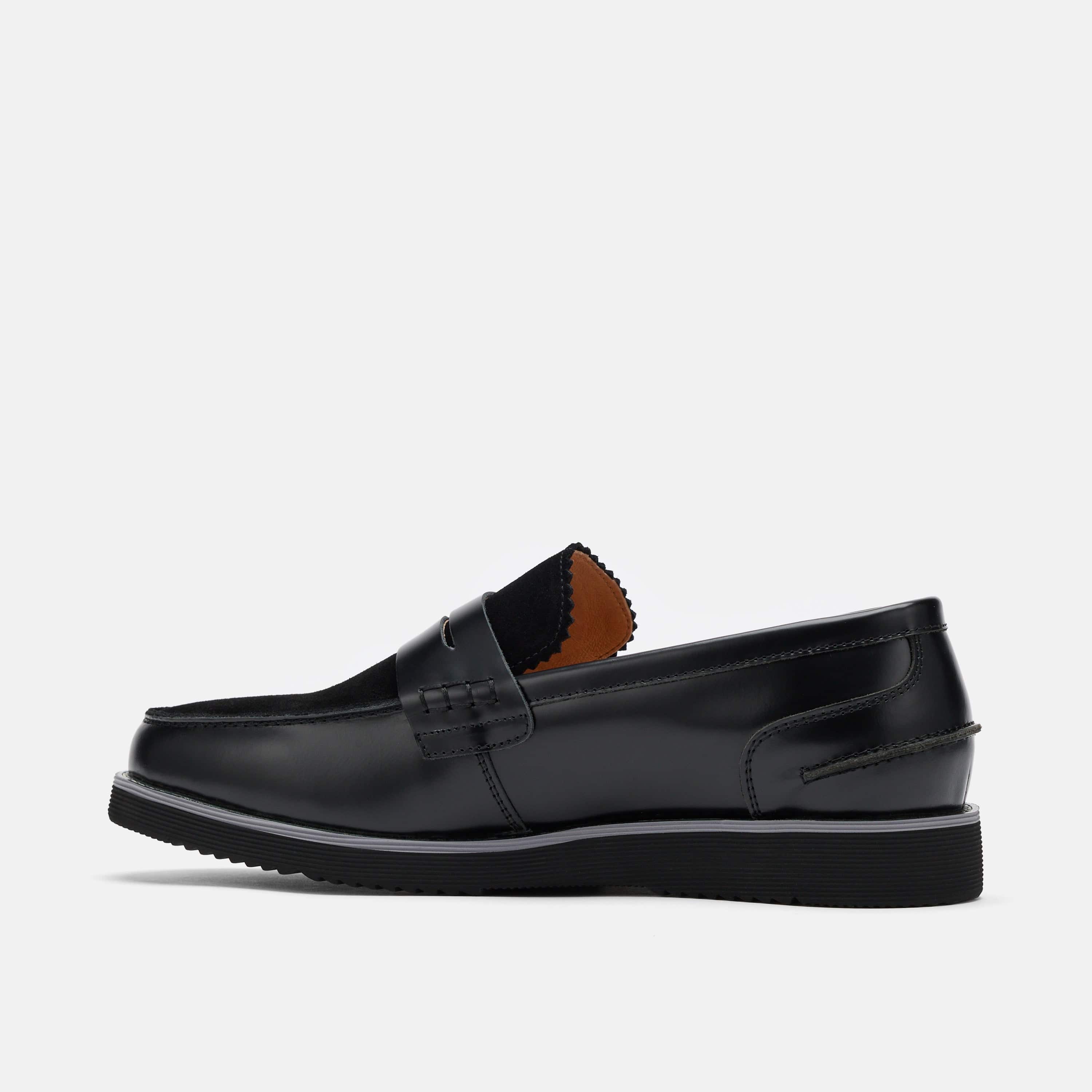 Abe Black Leather Penny Loafers - Image 4
