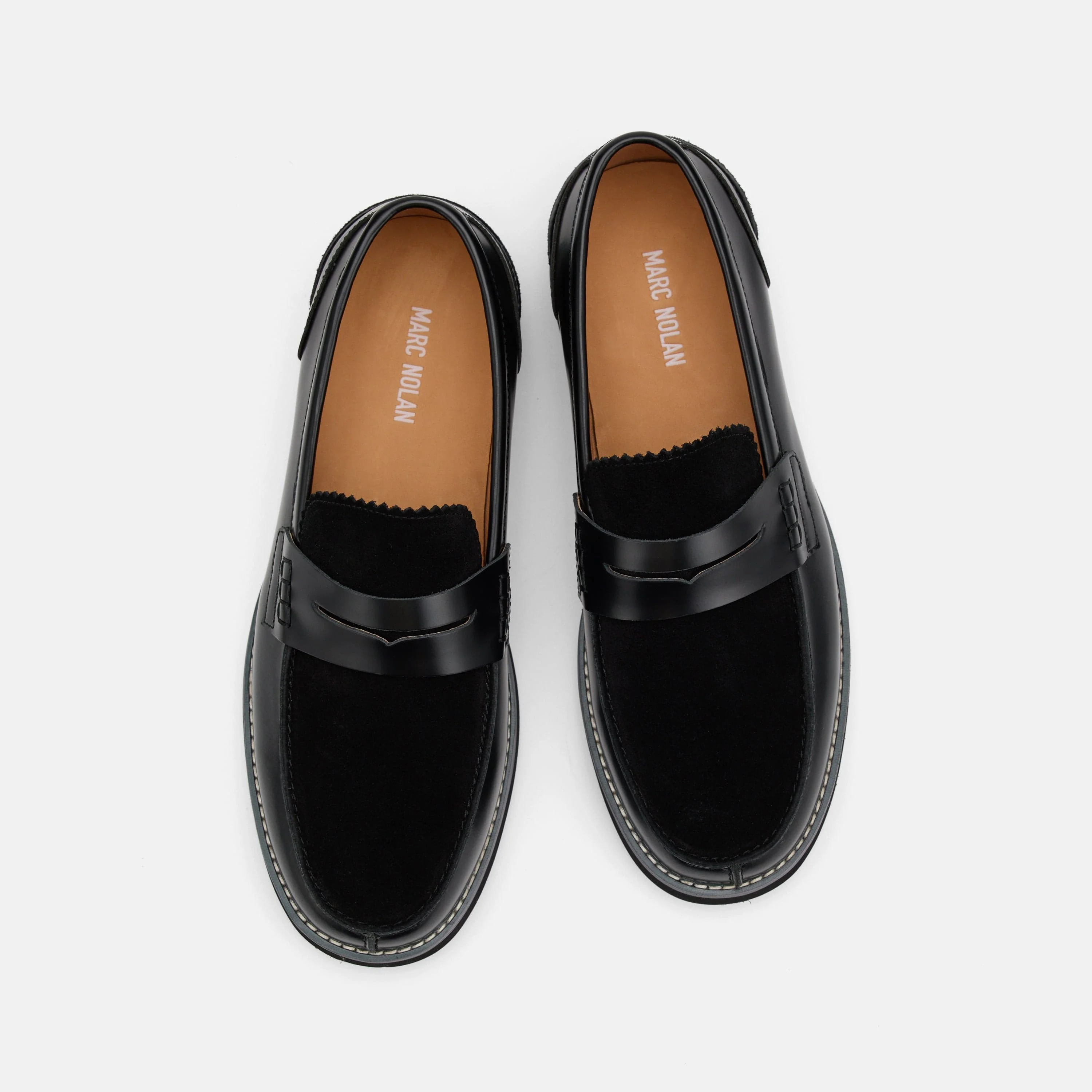Abe Black Leather Penny Loafers - Image 5