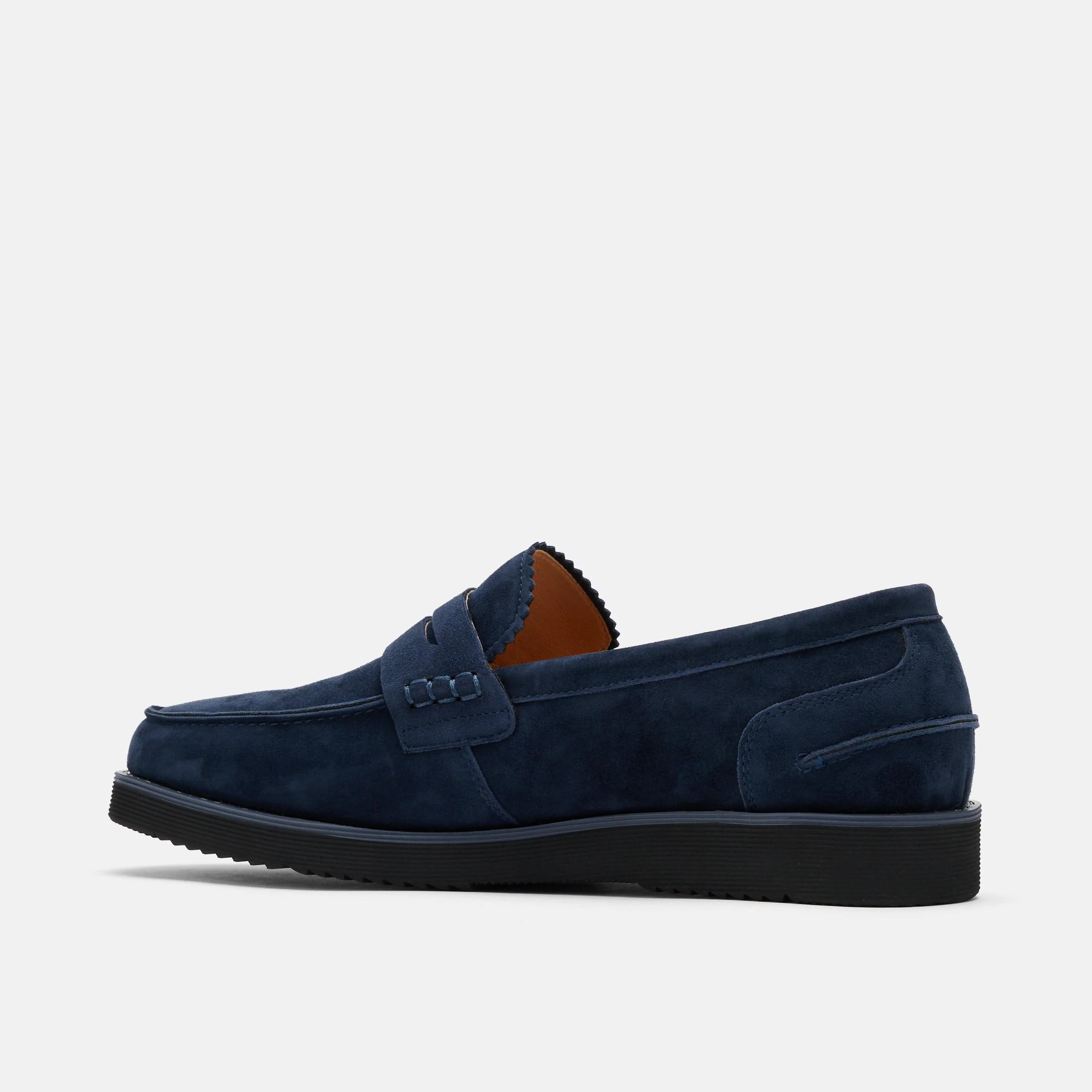 Abe Navy Suede Penny Loafers - Image 4