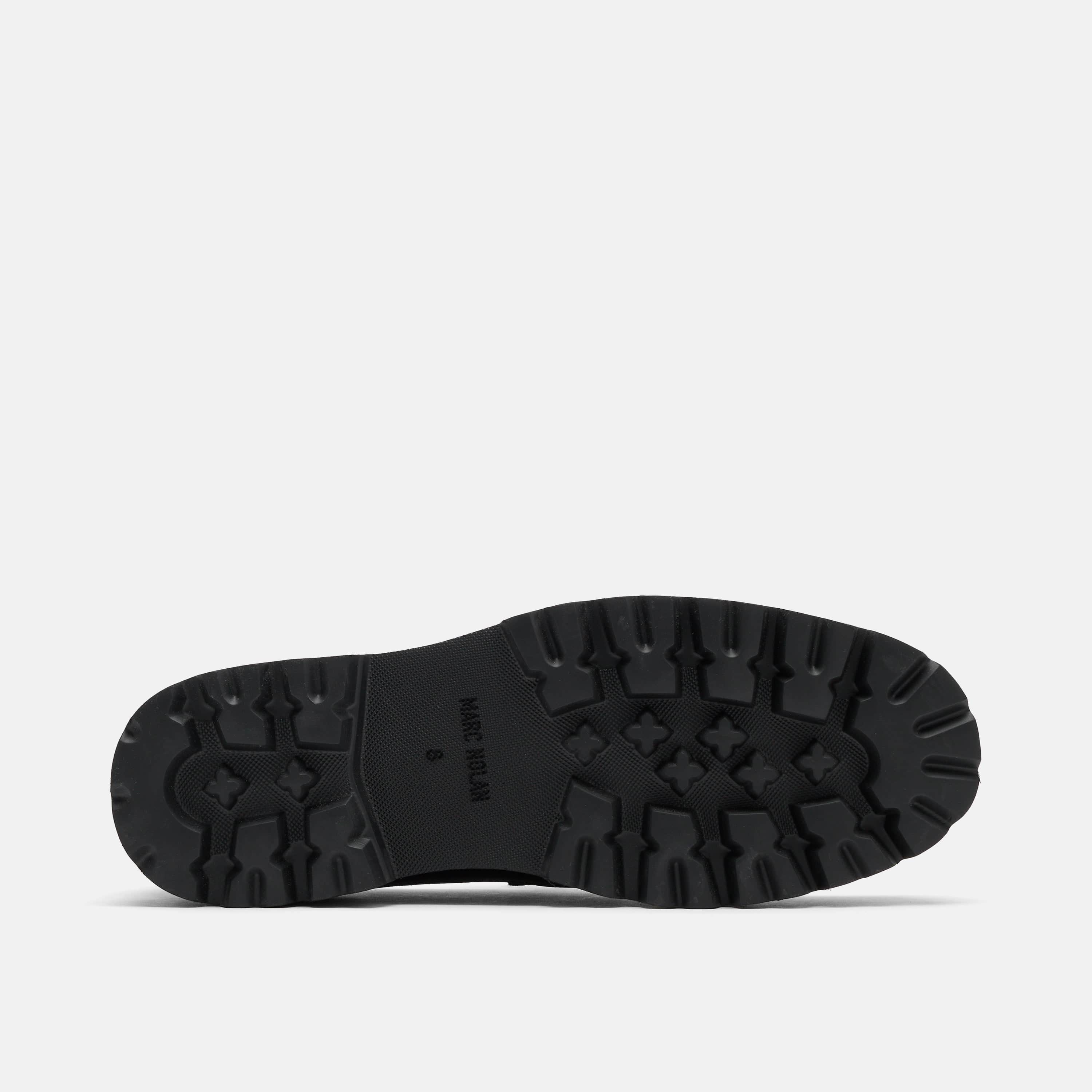 Adler Black/White Leather Lug Penny Loafers - Image 6