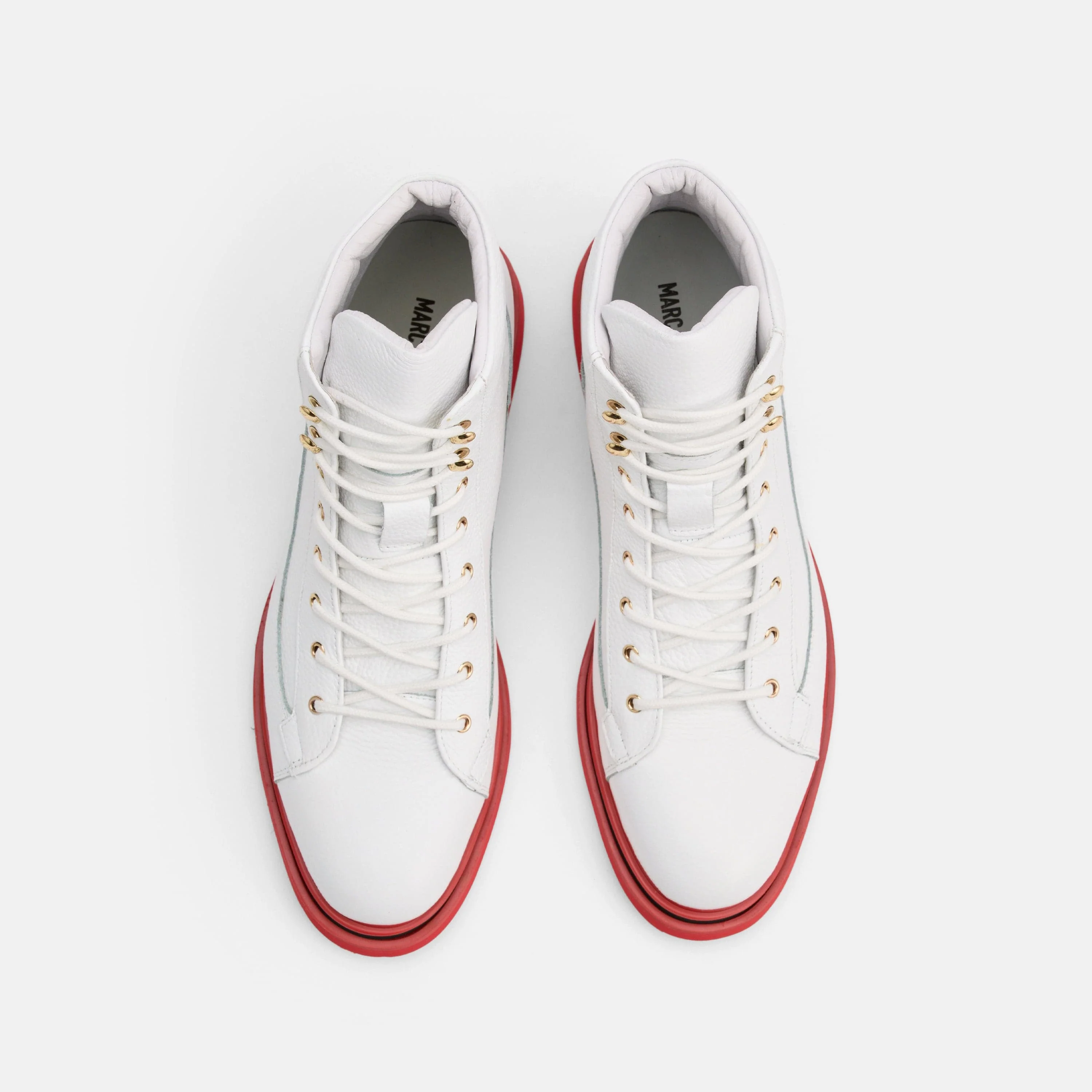 Aiden White Pebble Leather Combat Boots - Image 5
