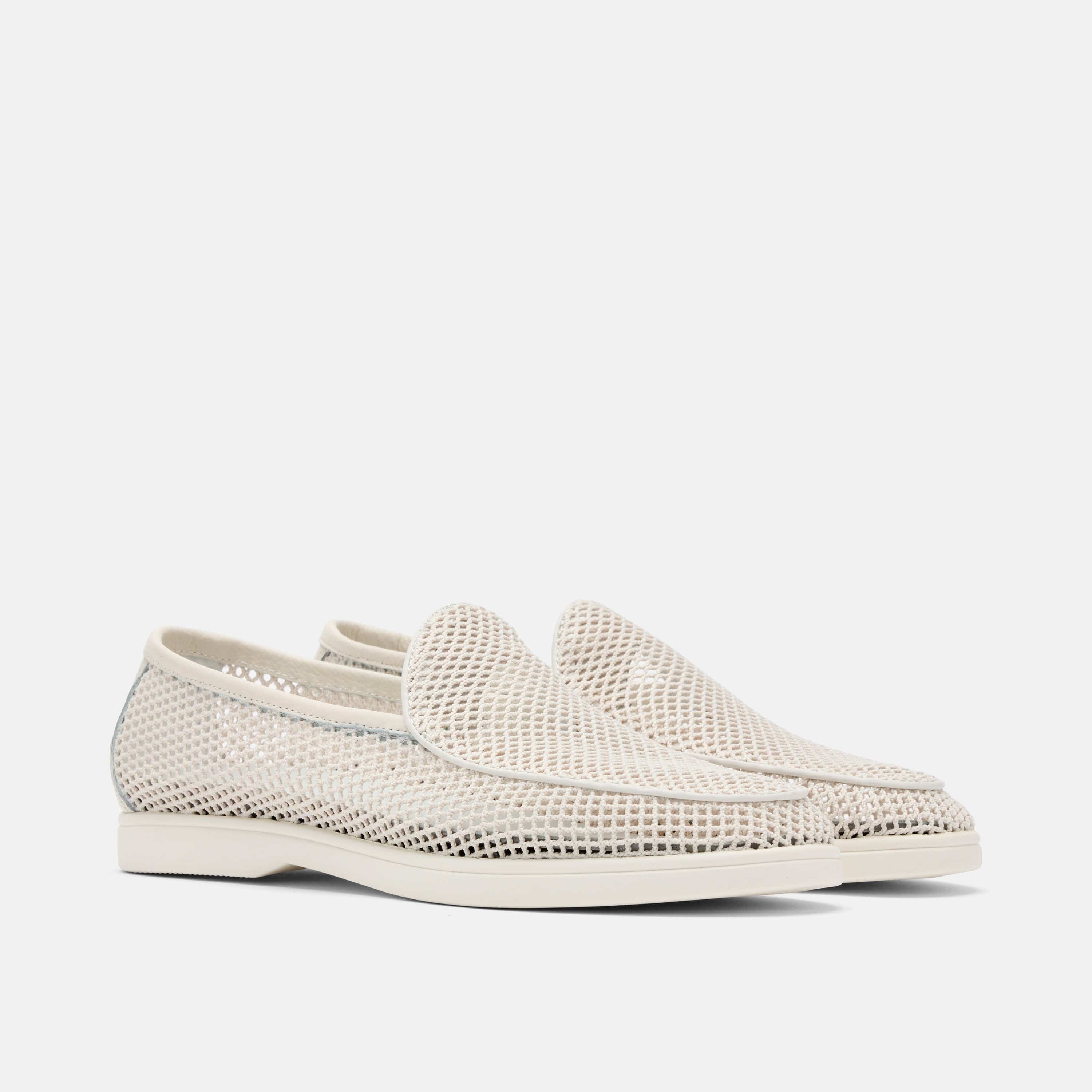 Alessandro White Mesh Venetian Loafers - Image 2