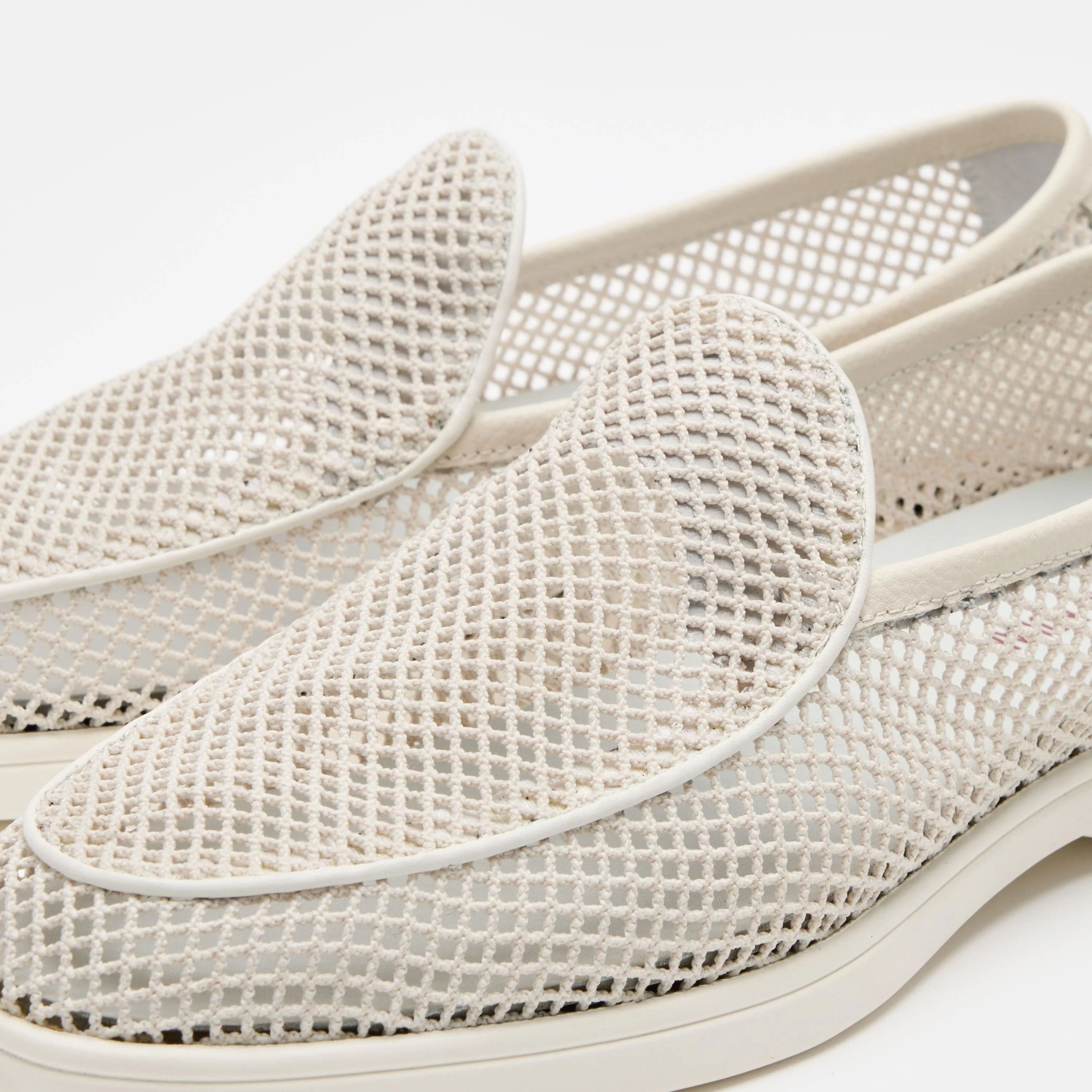 Alessandro White Mesh Venetian Loafers - Image 3