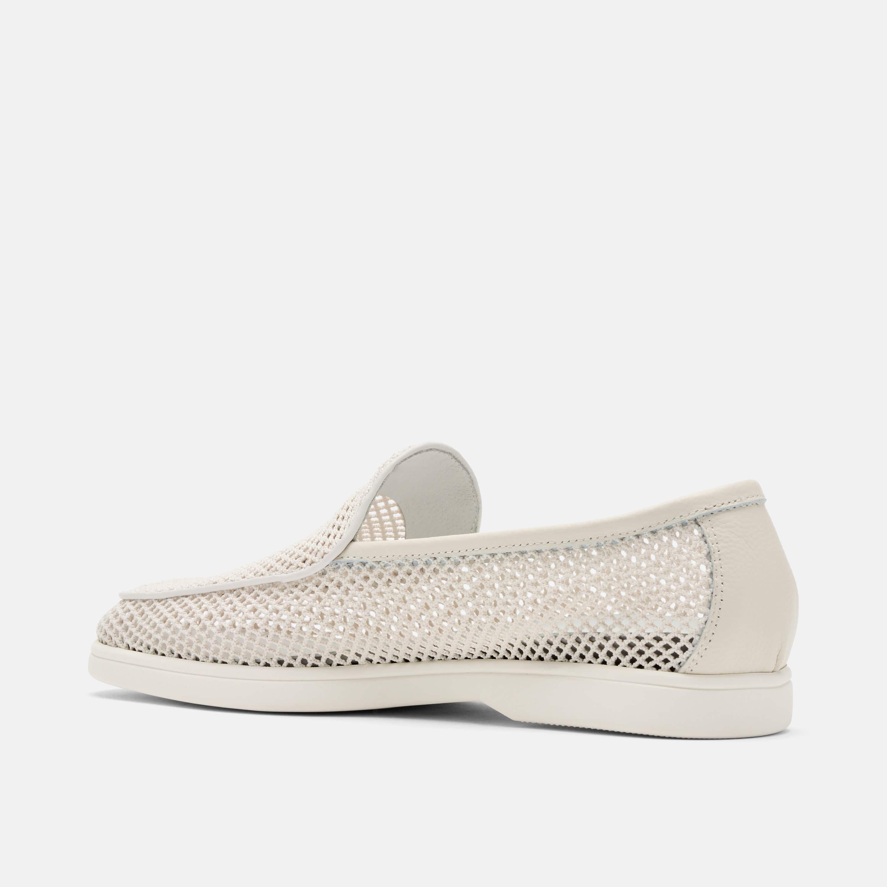 Alessandro White Mesh Venetian Loafers - Image 4