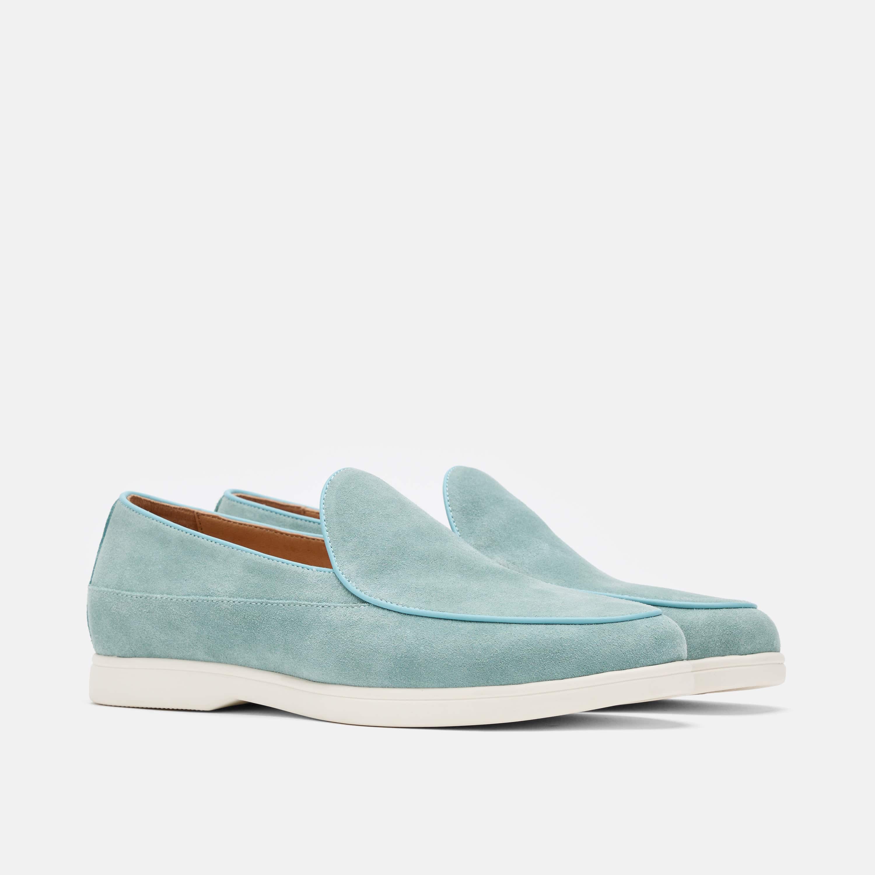 Alessandro Light Blue Suede Venetian Loafers - Image 2