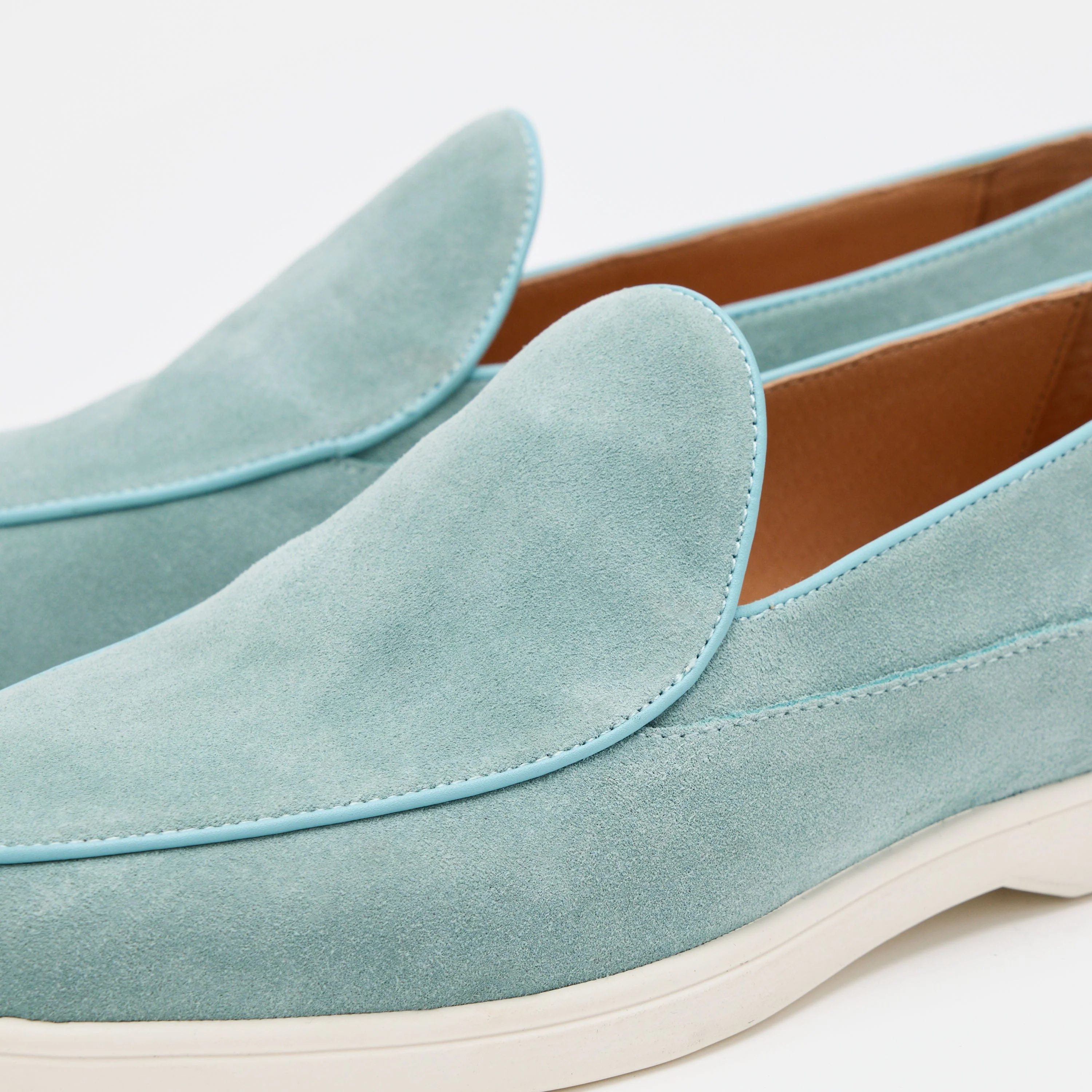 Alessandro Light Blue Suede Venetian Loafers - Image 3