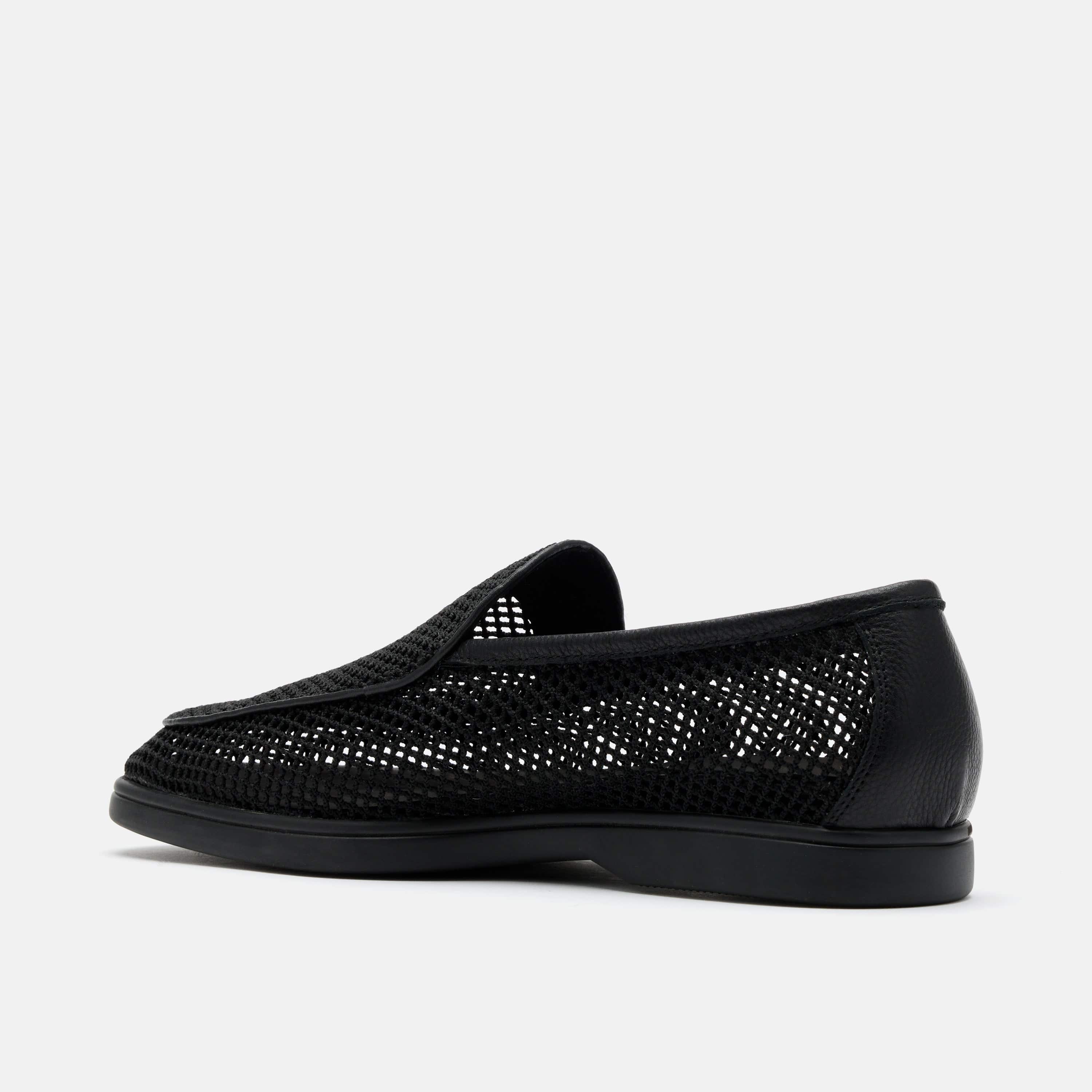 Alessandro Black Mesh Venetian Loafers - Image 4