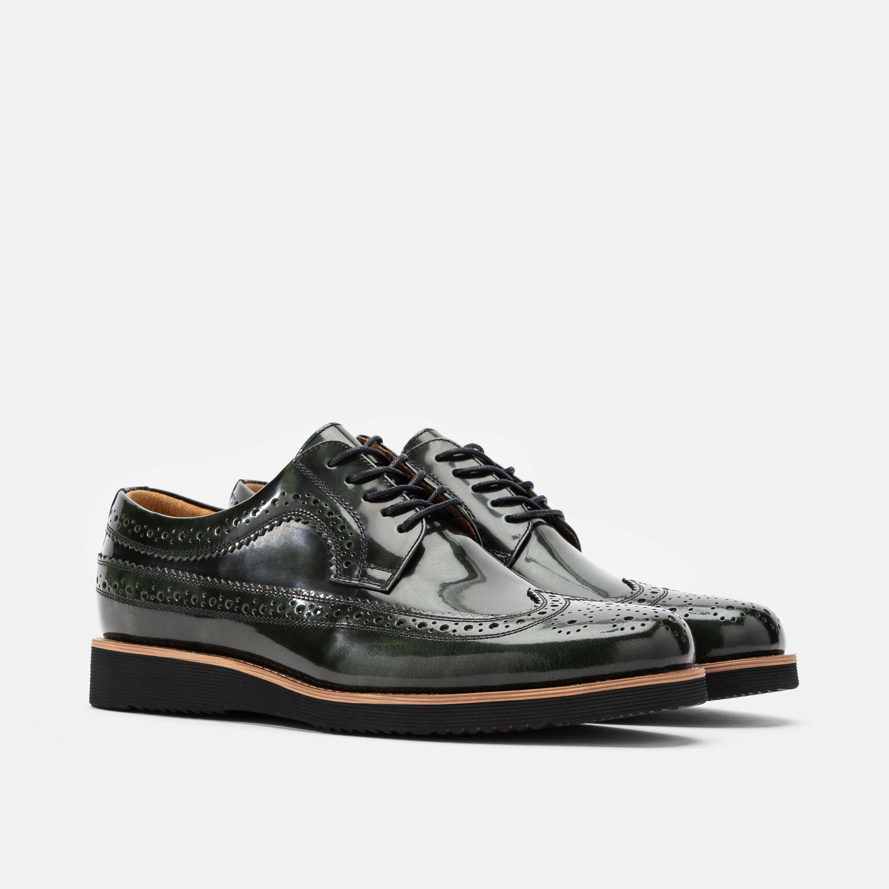 Alexander Green Patent Leather Longwing Sneakers - Image 2