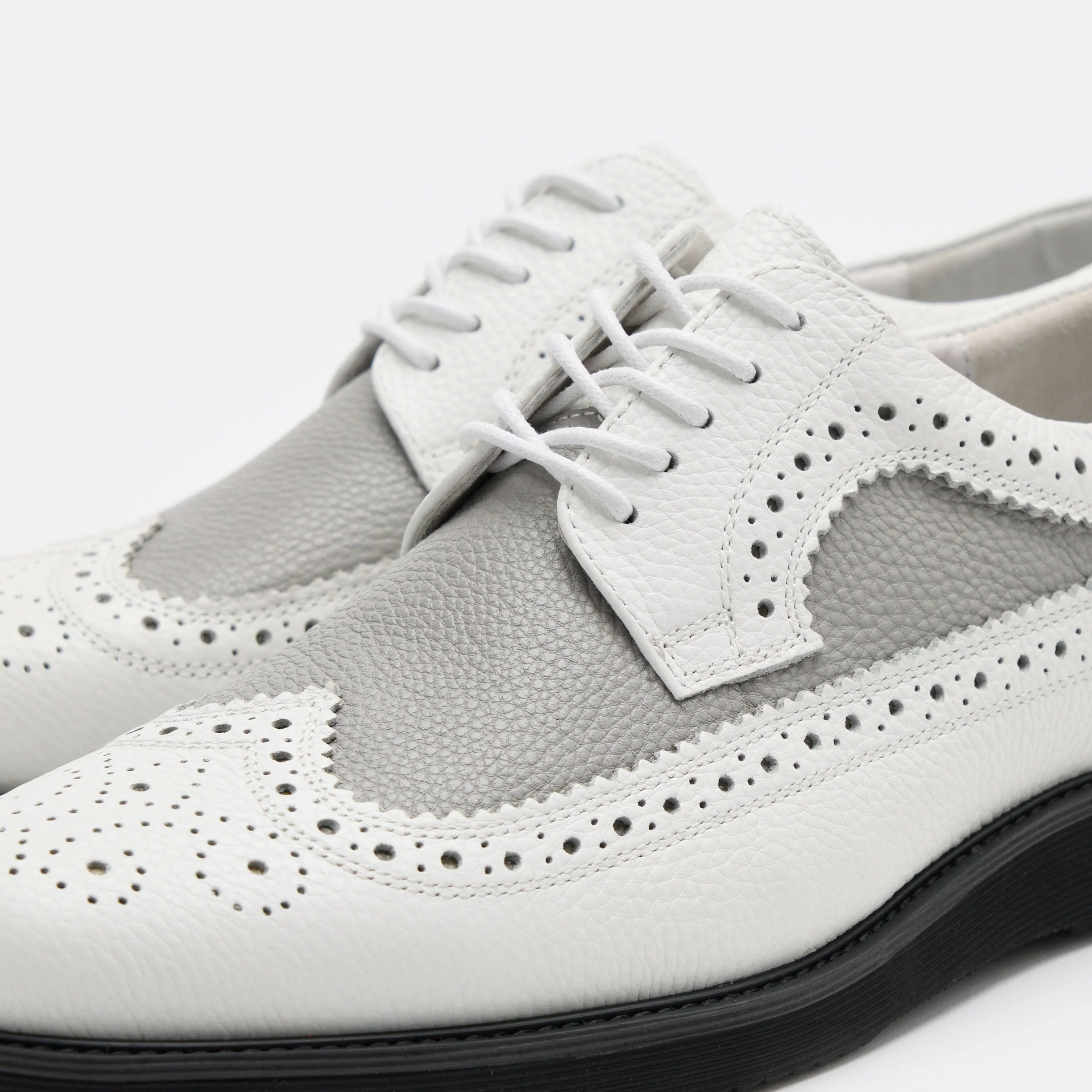 Alexander White/Grey Leather Longwing Sneakers - Image 3