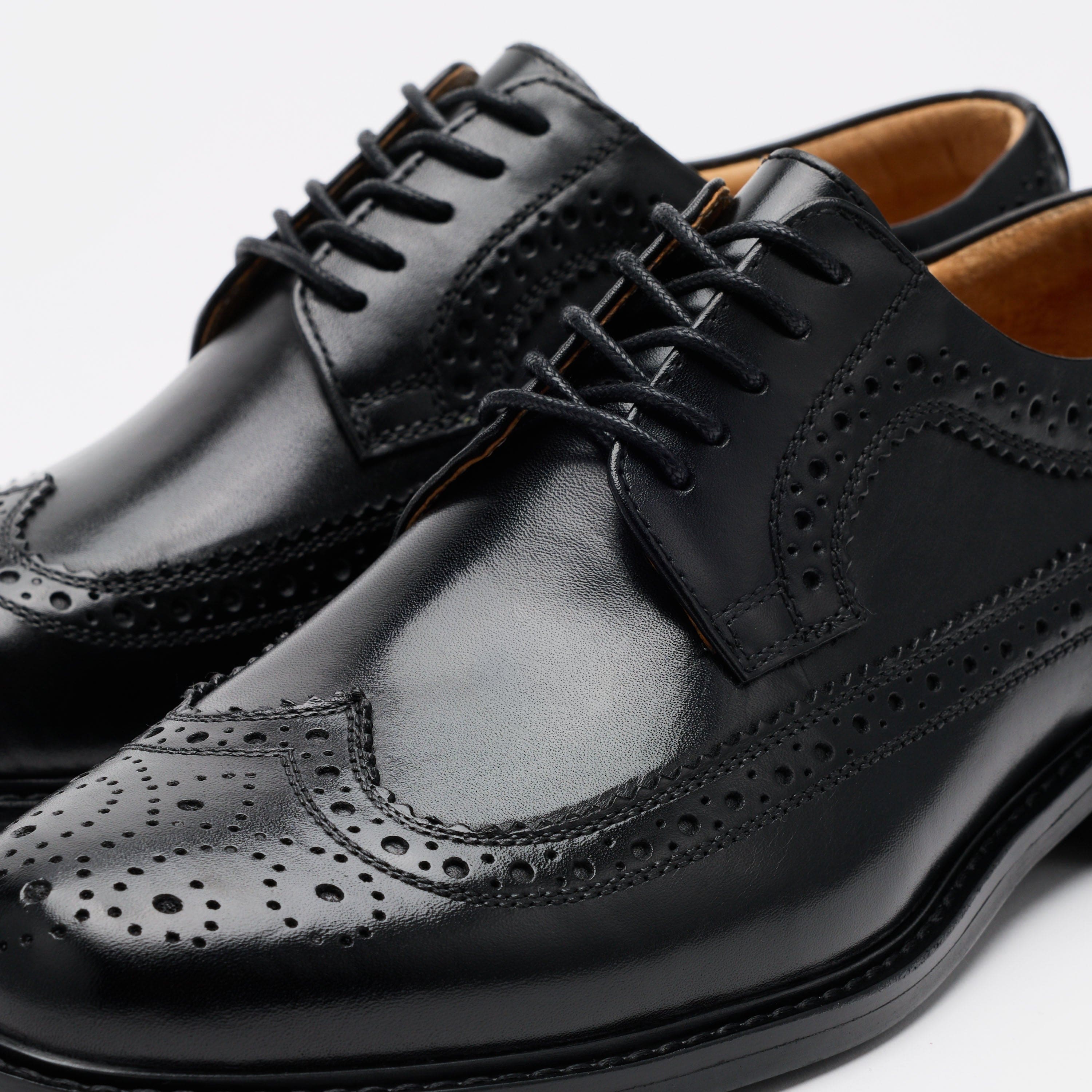 Alistair Black Calf Leather Longwings - Image 3