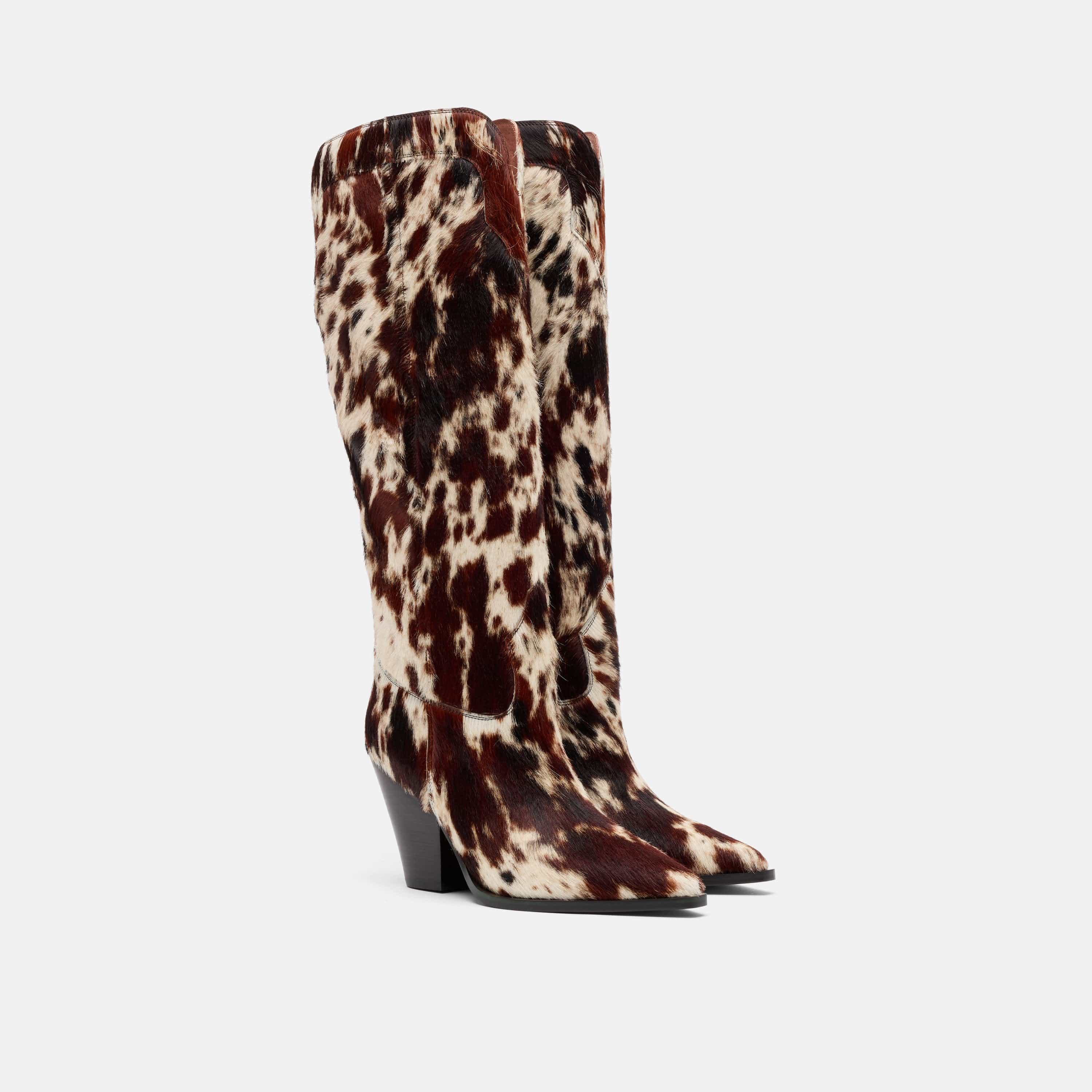 Belle Dark Horse Pony Hair Knee High Boots - Image 2