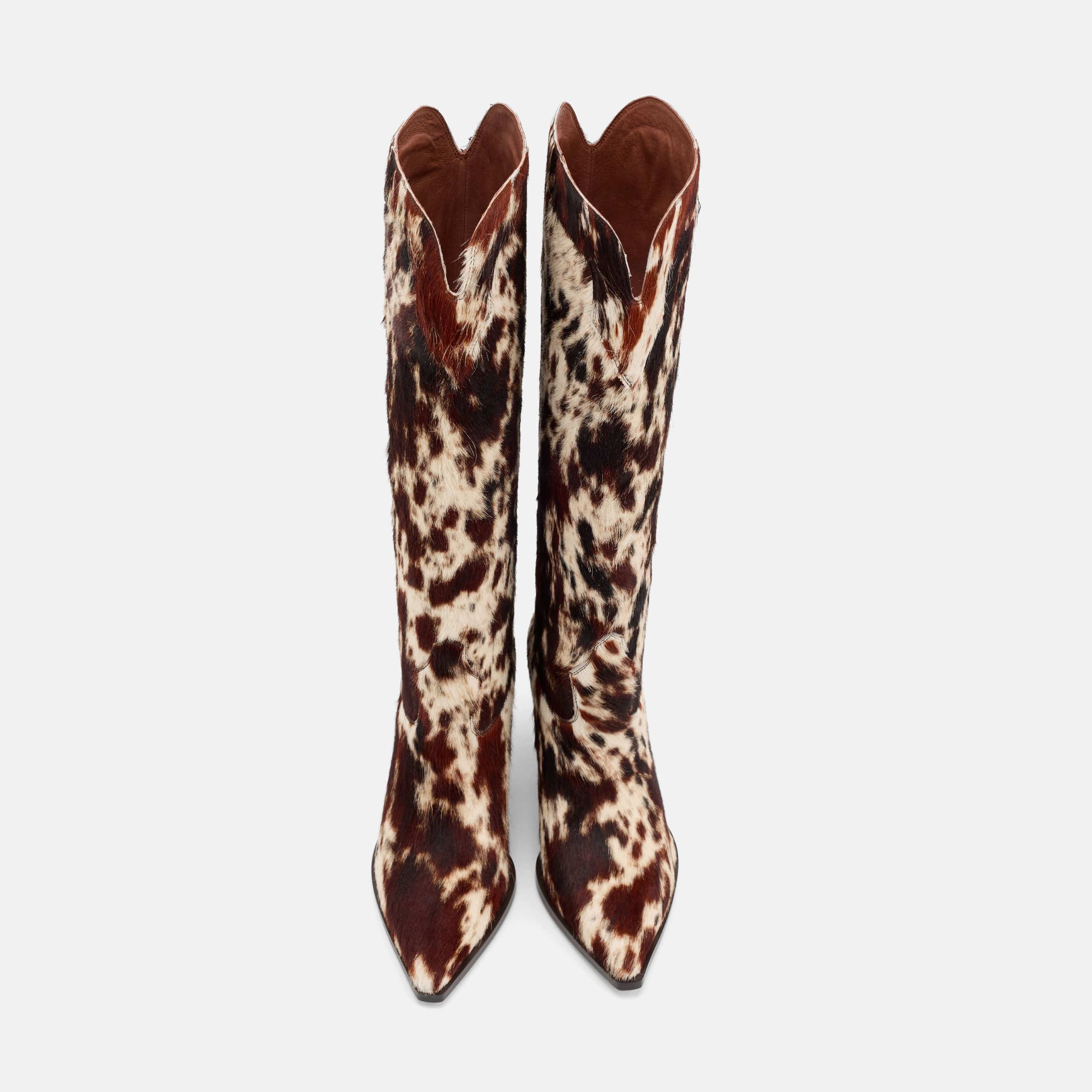 Belle Dark Horse Pony Hair Knee High Boots - Image 6