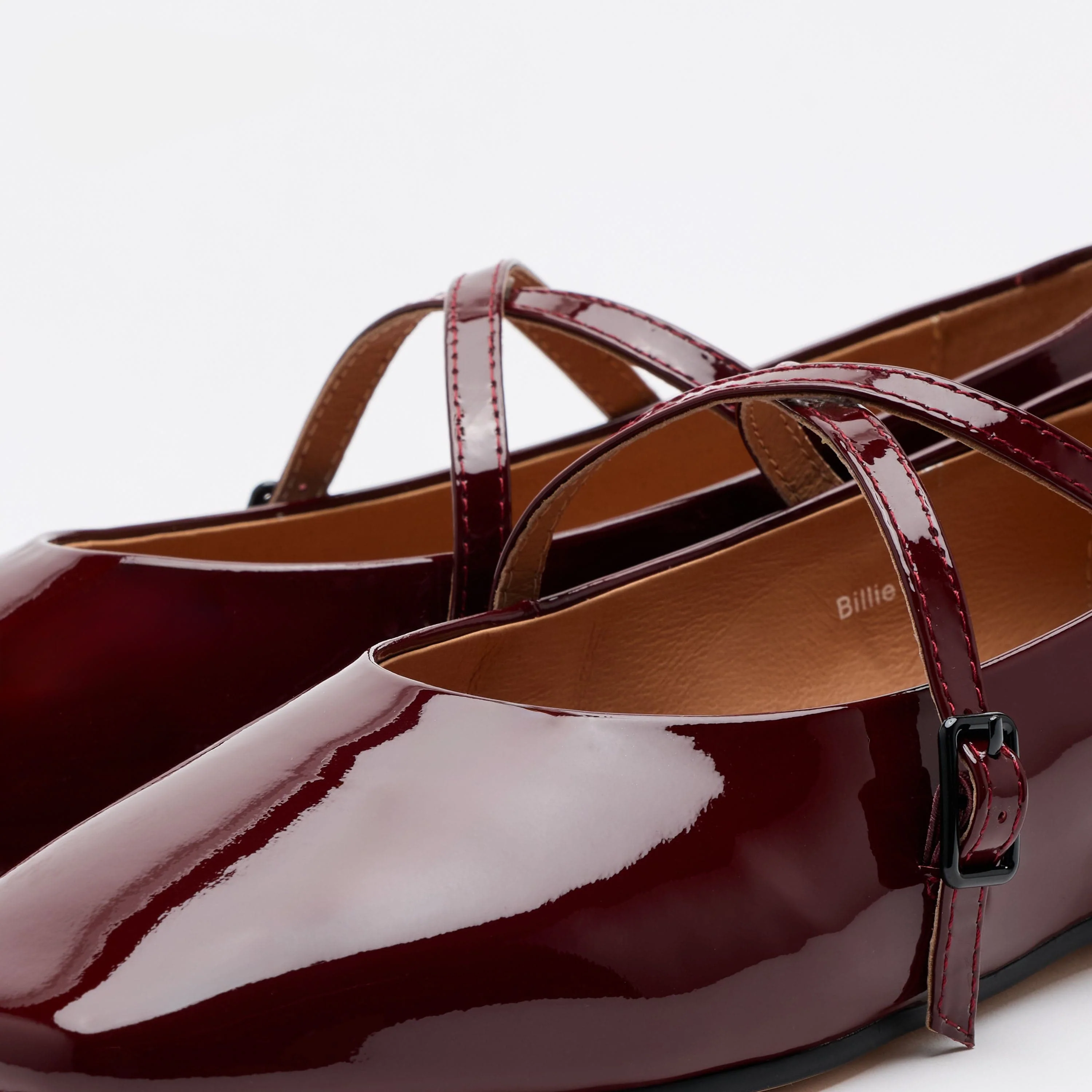 Billie Burgundy Patent Leather Mary Jane Flats - Image 3
