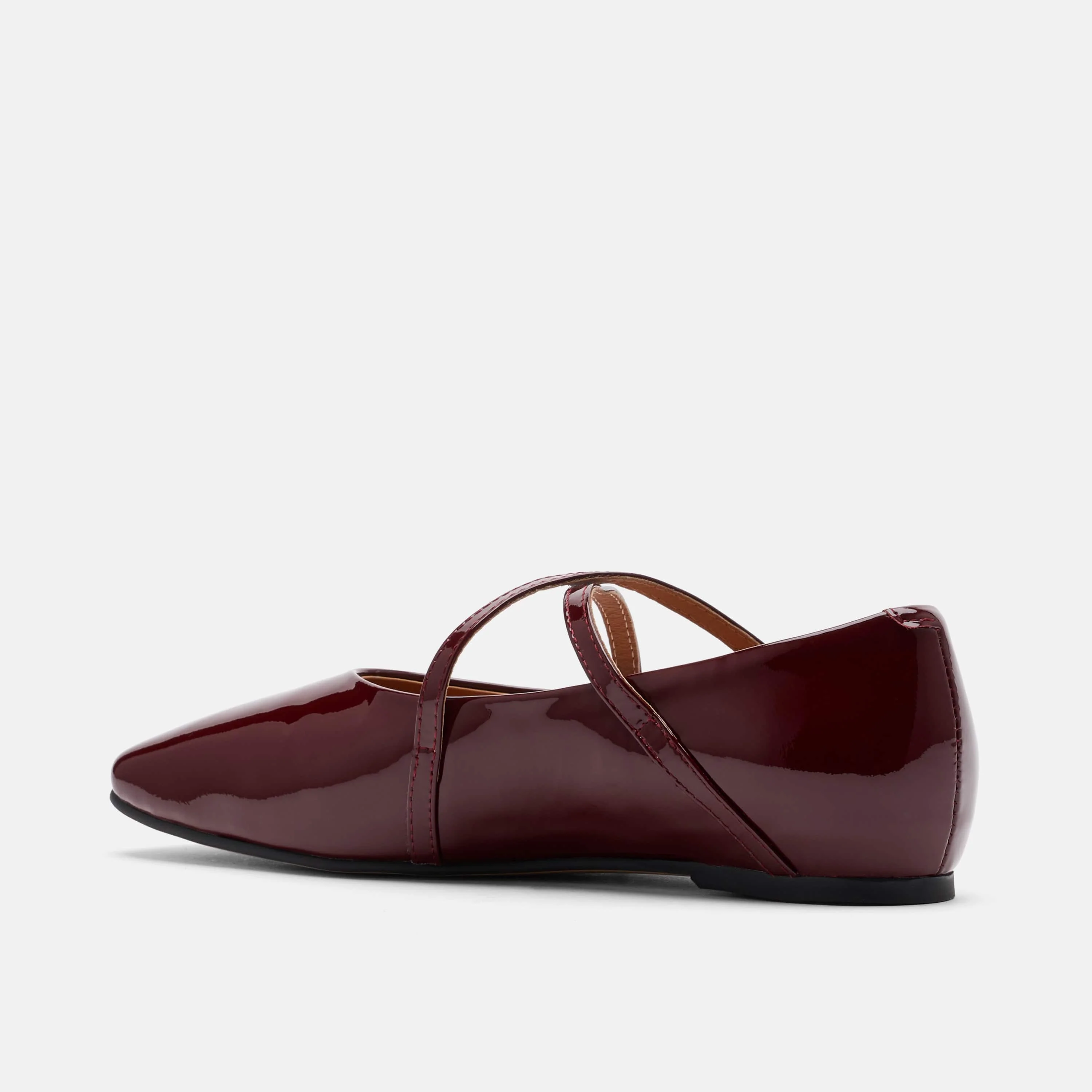 Billie Burgundy Patent Leather Mary Jane Flats - Image 5