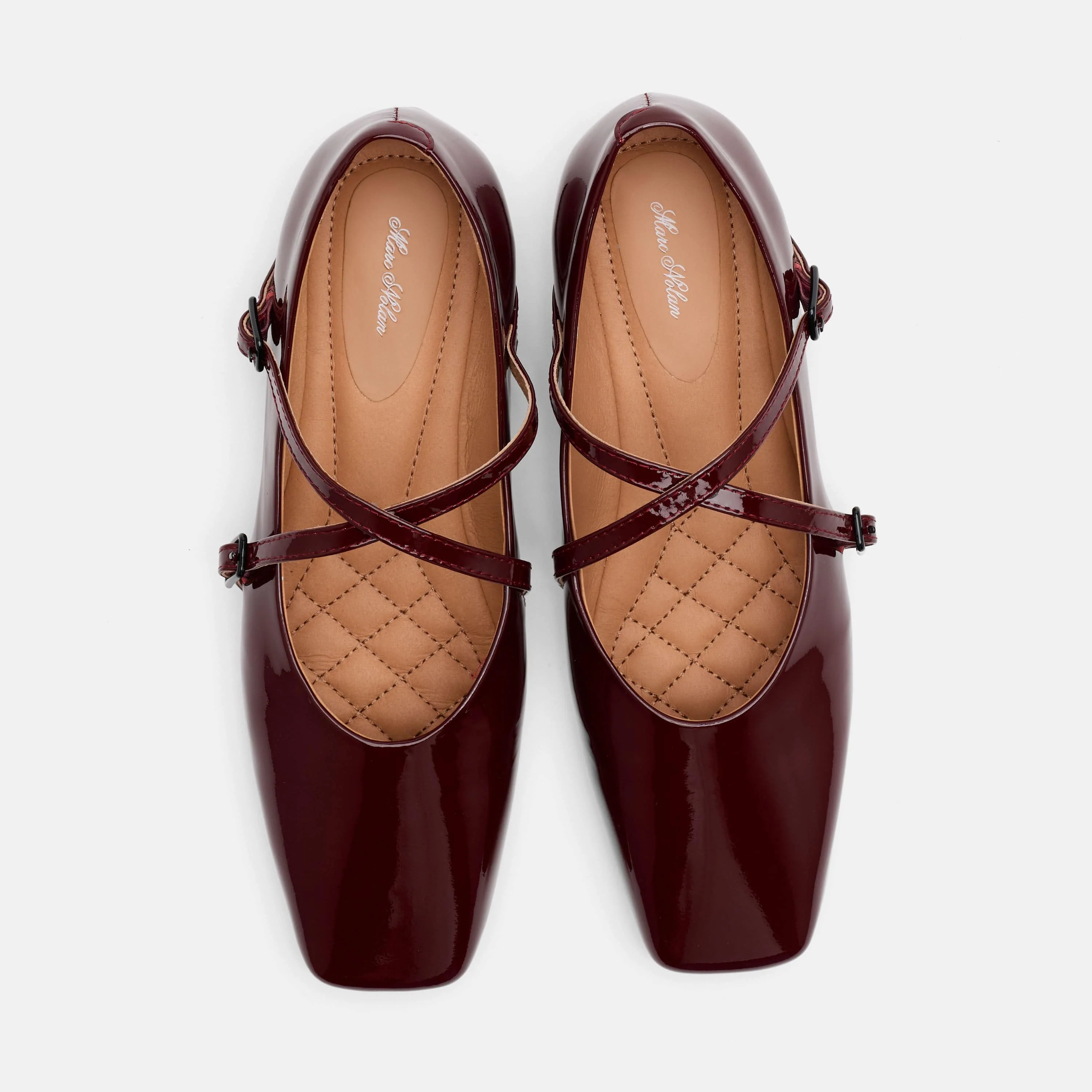 Billie Burgundy Patent Leather Mary Jane Flats - Image 6