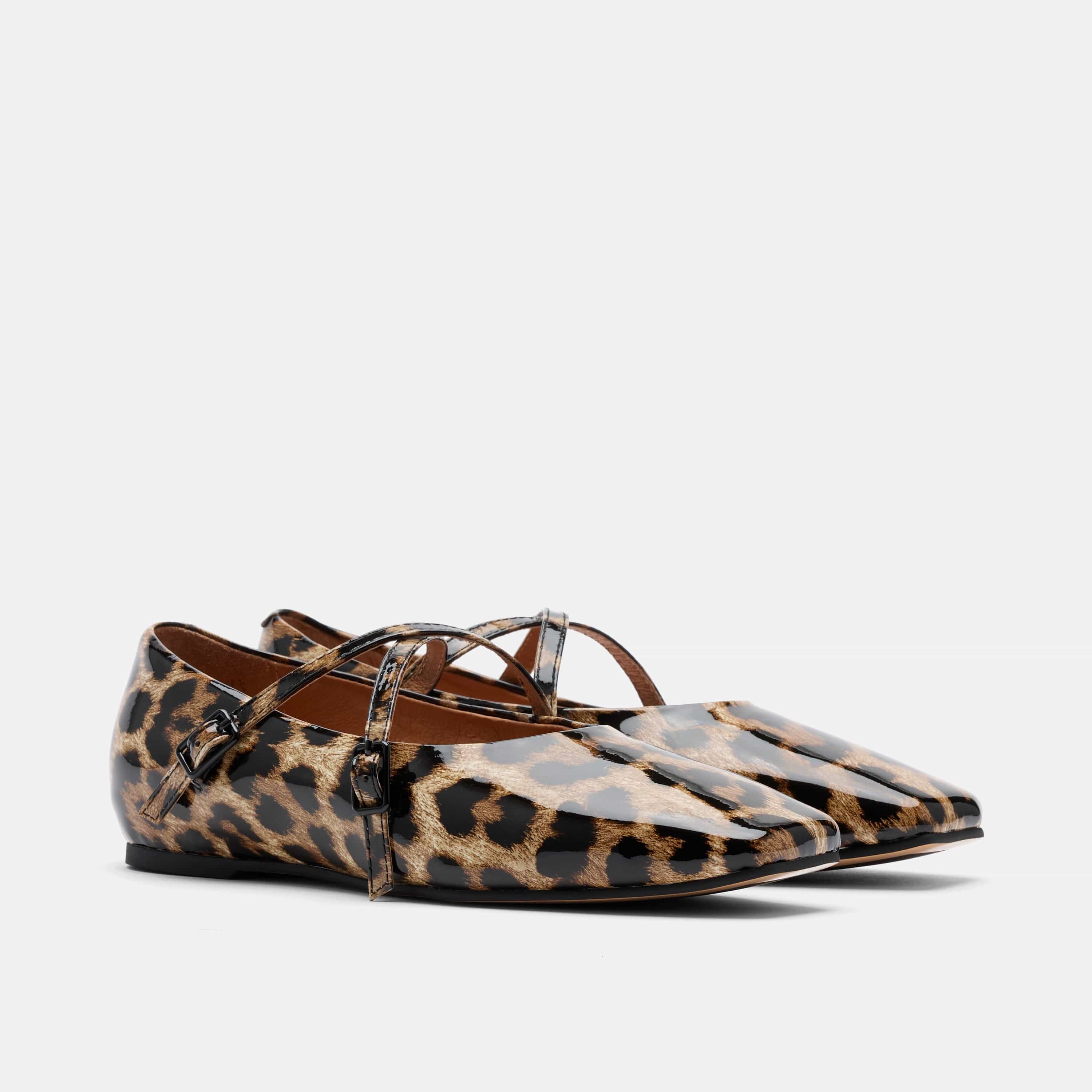 Billie Leopard Patent Leather Mary Jane Flats - Image 2