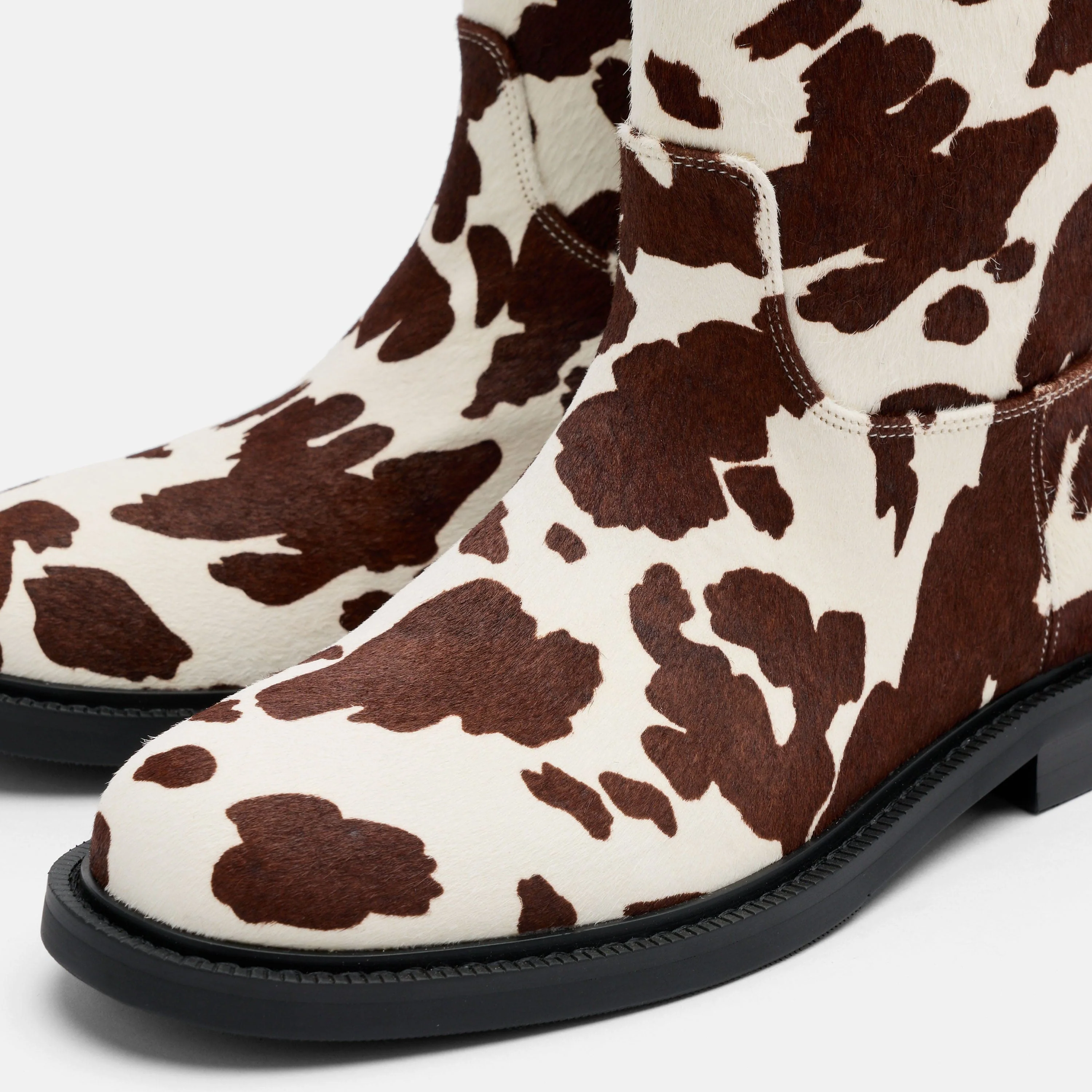 Blair Spotted Cow Pony Hair Mid-Calf Riding Boots - Image 3