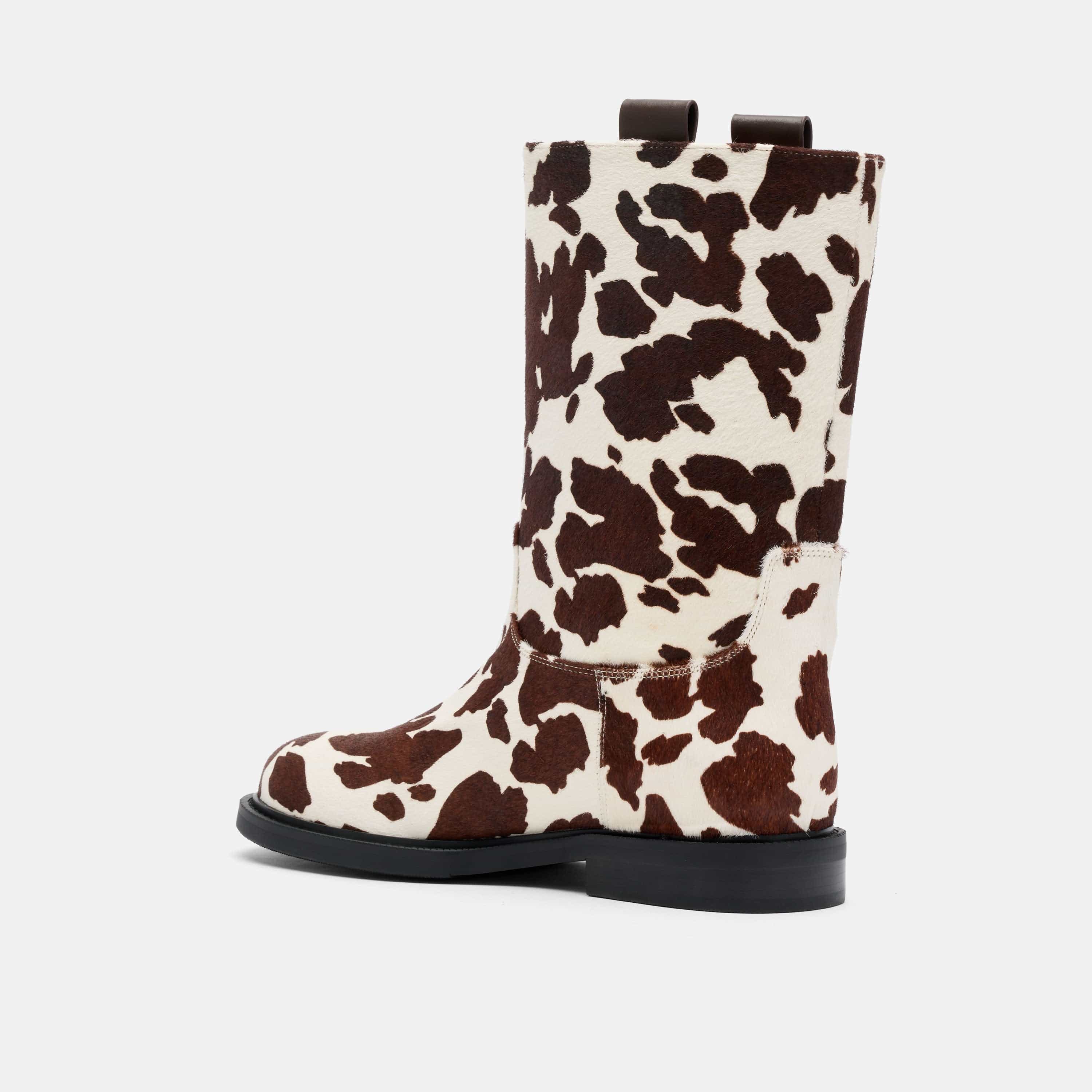 Blair Spotted Cow Pony Hair Mid-Calf Riding Boots - Image 5