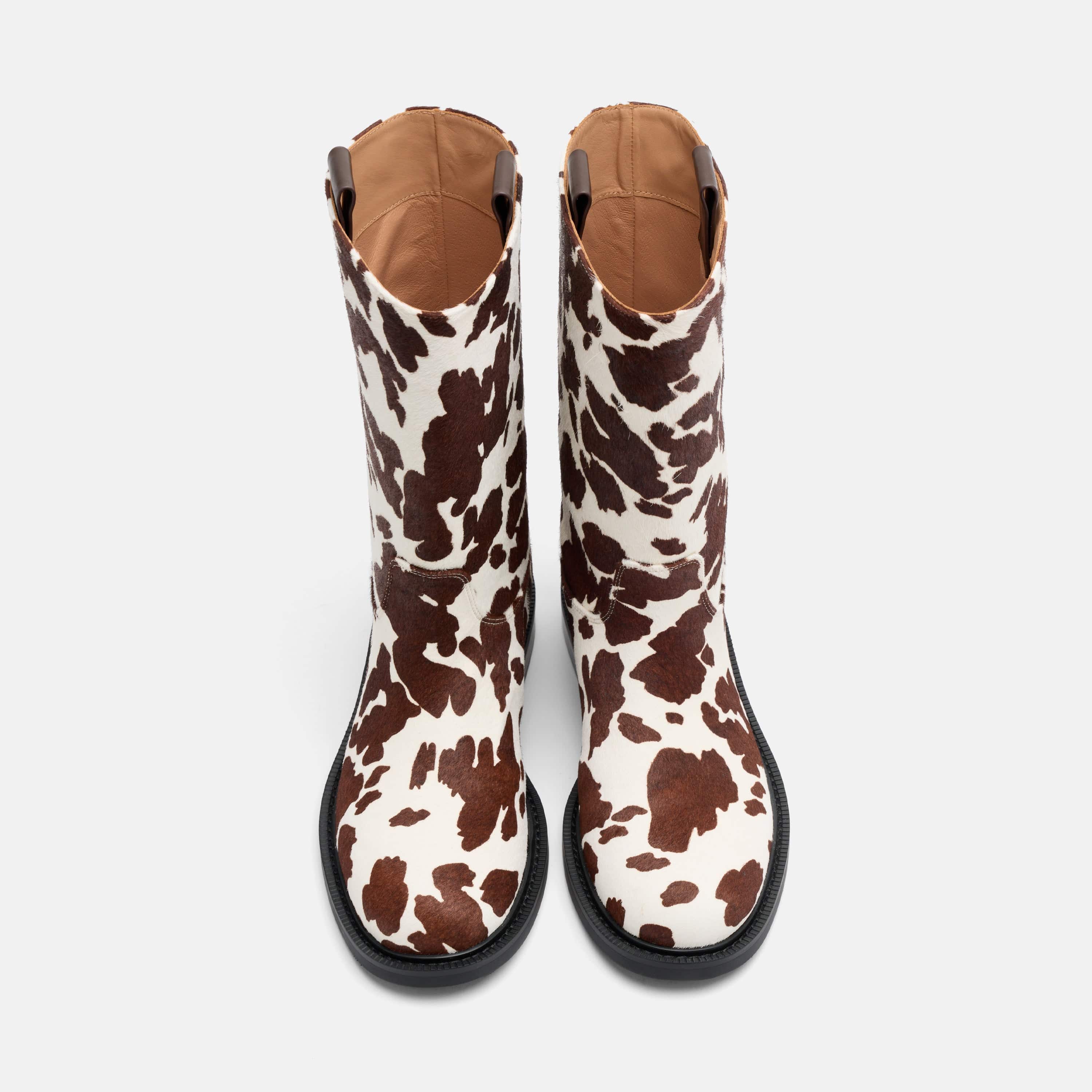 Blair Spotted Cow Pony Hair Mid-Calf Riding Boots - Image 6