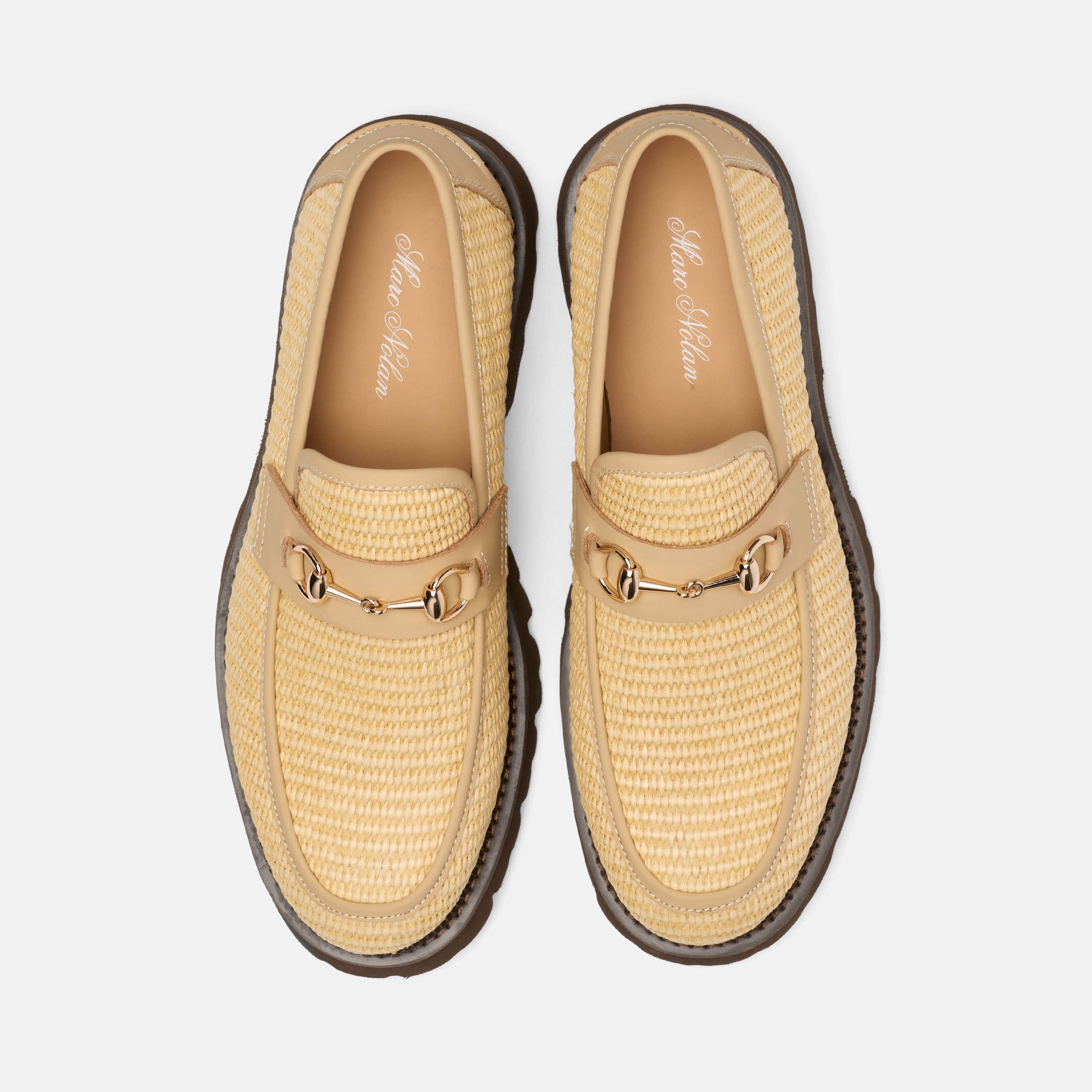 Blake Tan Raffia Lug Bit Loafers - Image 5