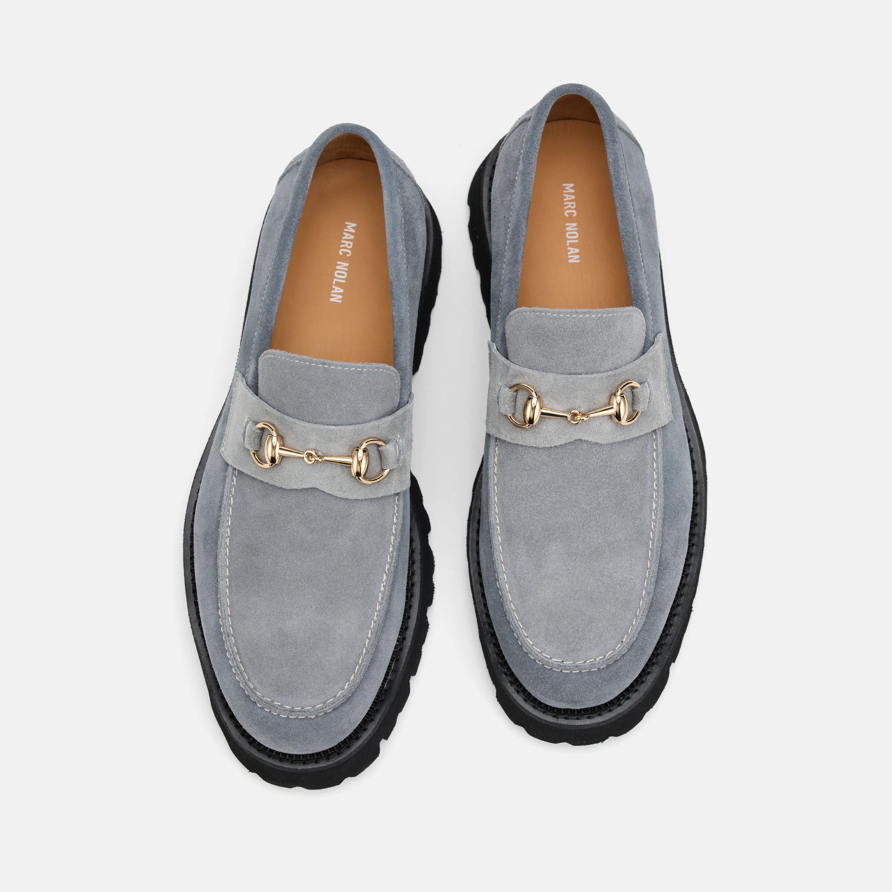 Blake Steel Blue Suede Lug Bit Loafers - Image 5