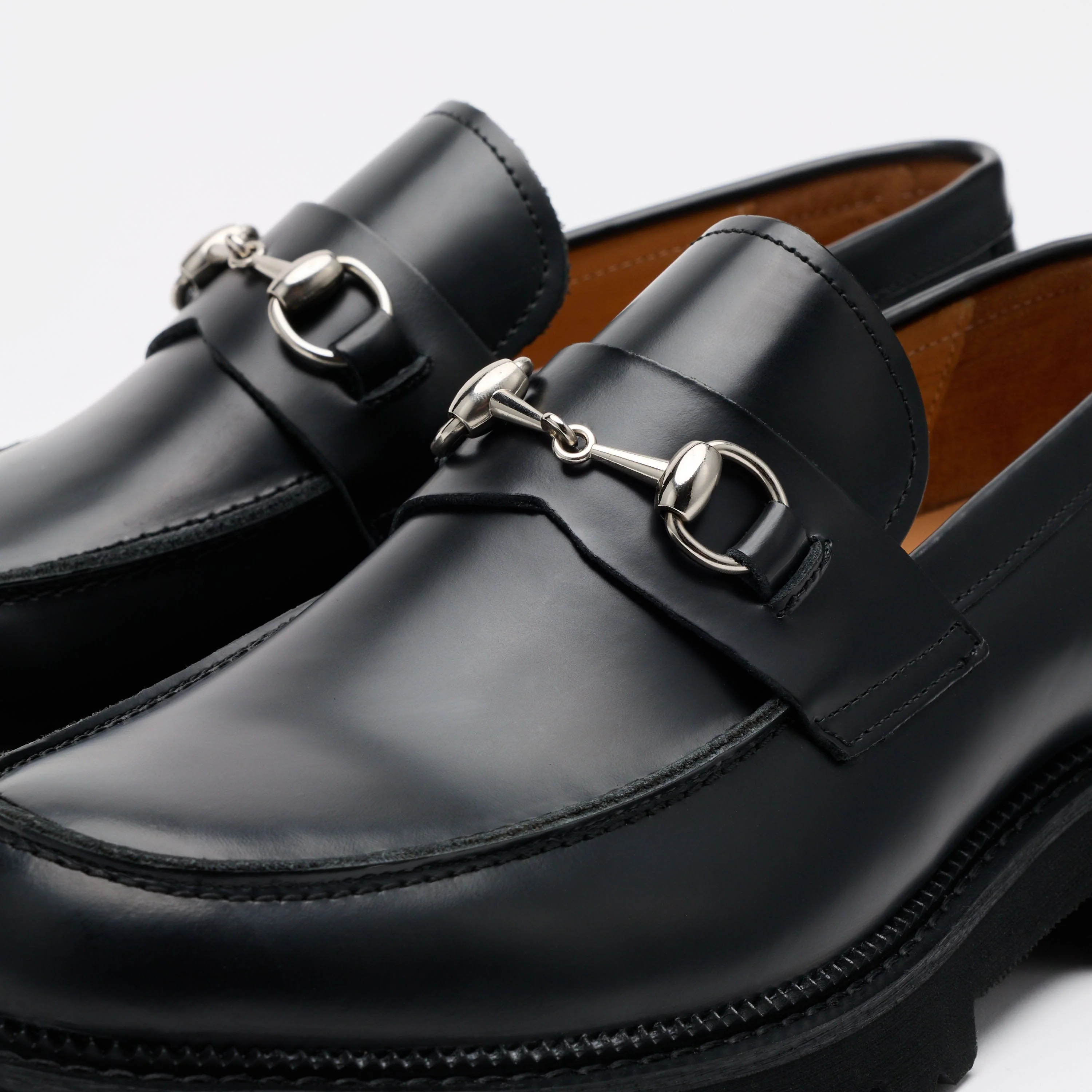 Blake Black Leather Lug Bit Loafers - Image 3