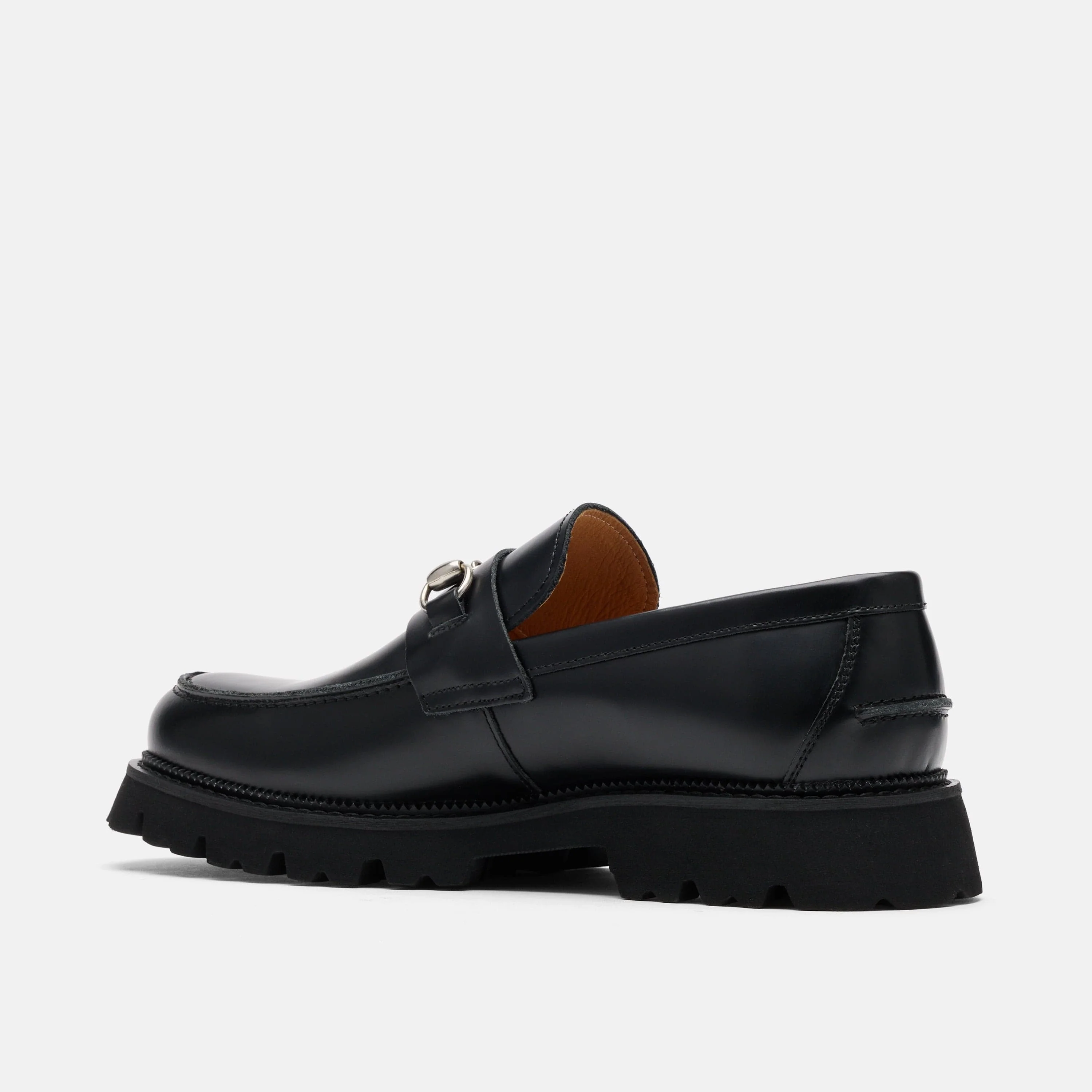 Blake Black Leather Lug Bit Loafers - Image 4