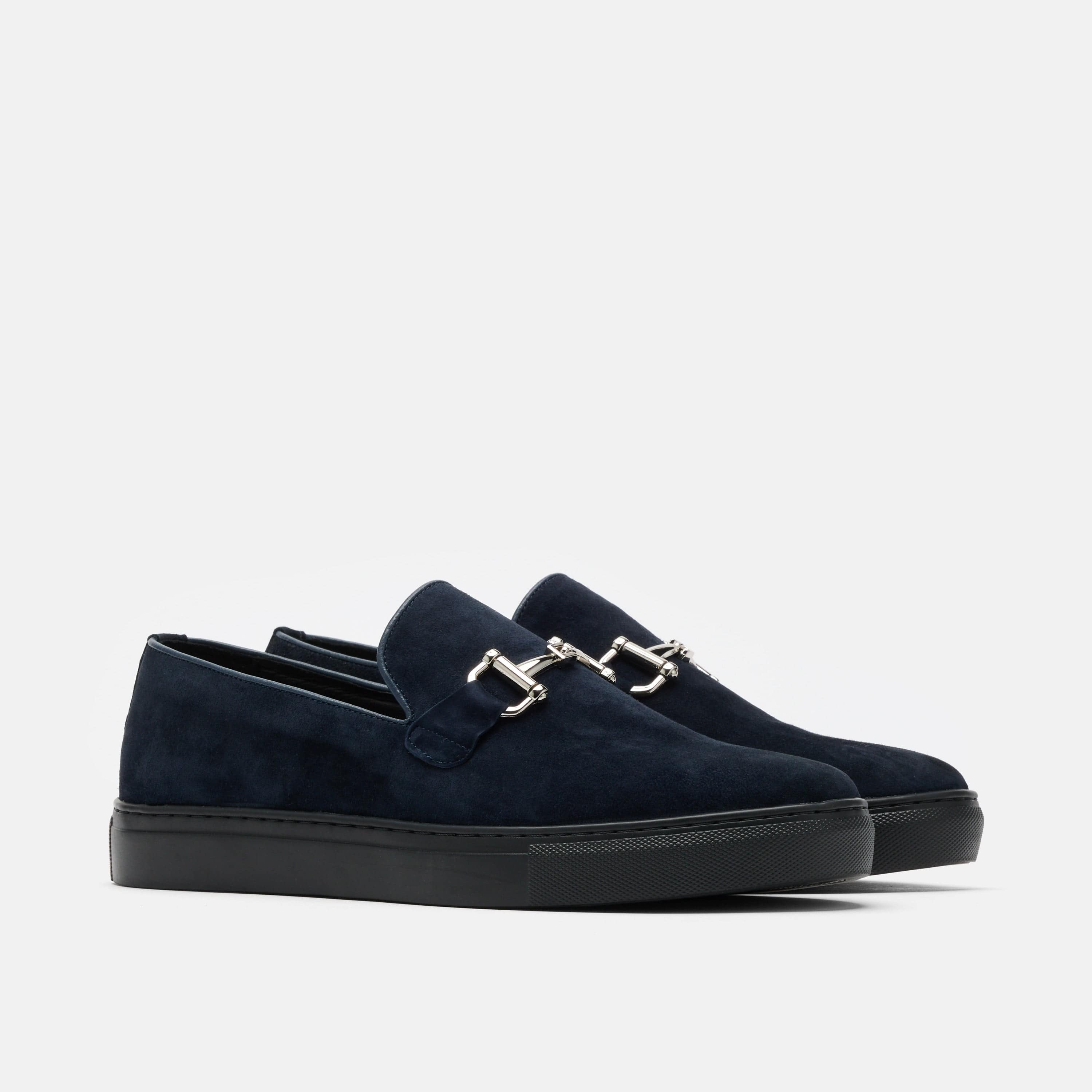 Boardwalk Navy Suede Horse-Bit Sneakers - Image 2