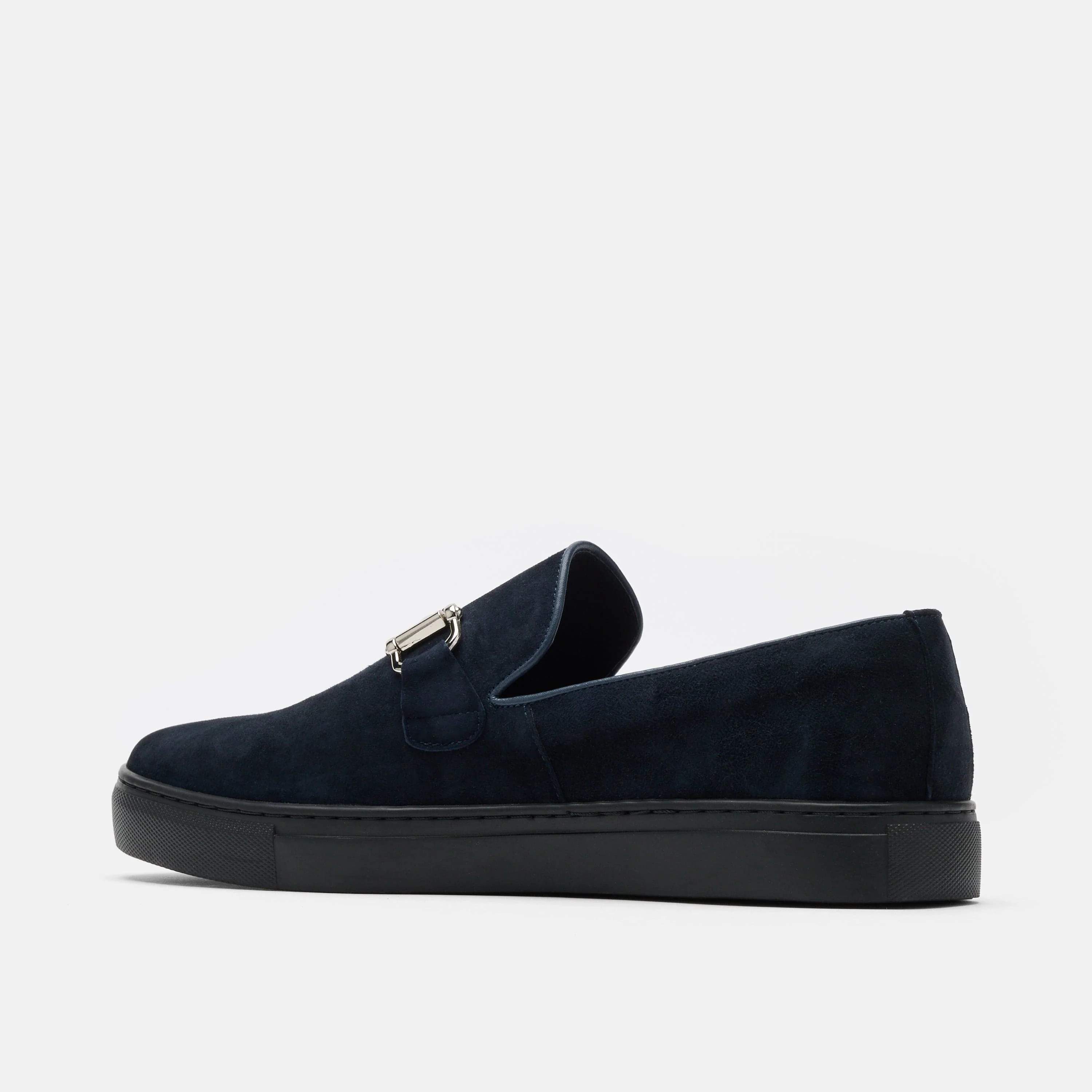 Boardwalk Navy Suede Horse-Bit Sneakers - Image 4