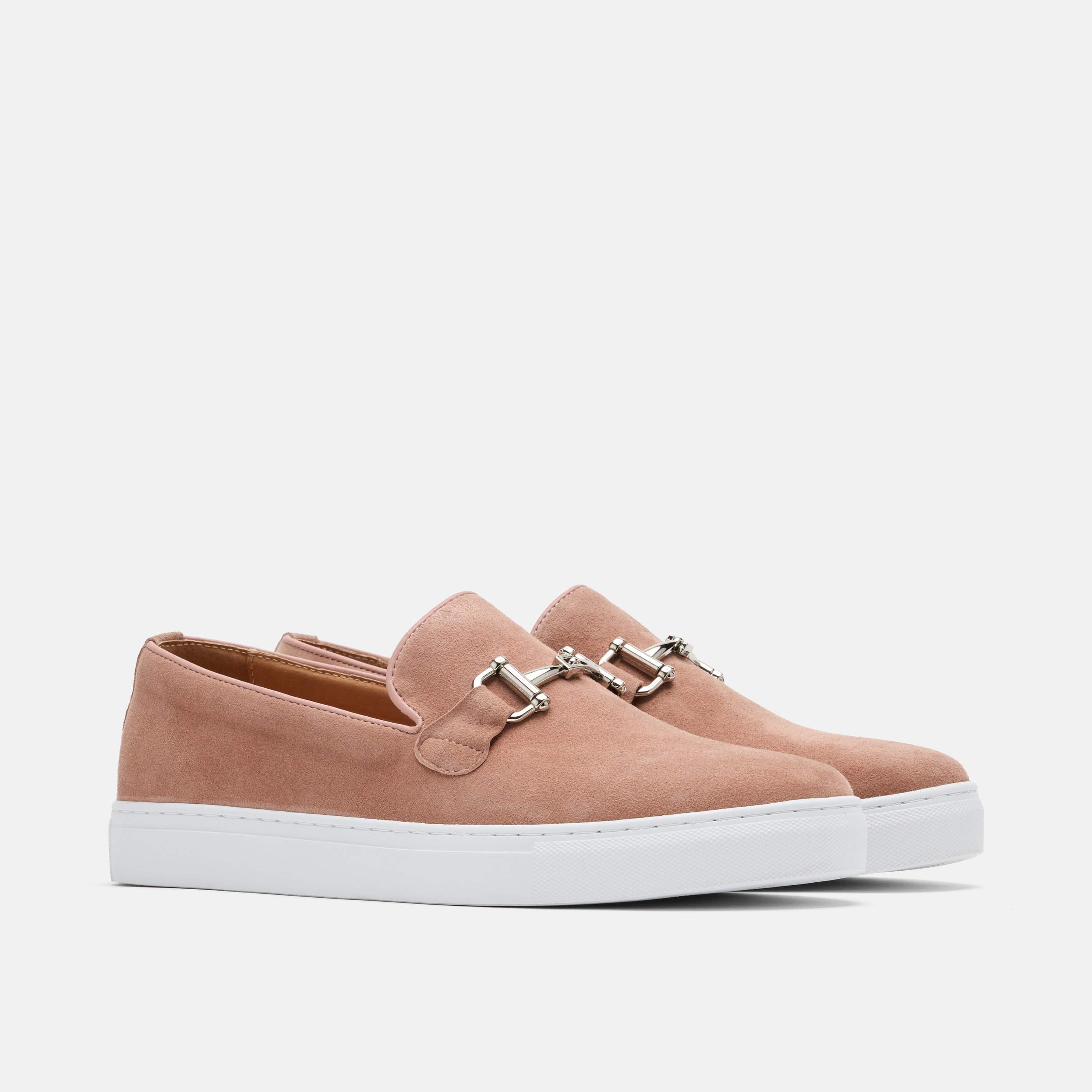 Boardwalk Salmon Suede Horse-Bit Sneakers - Image 2