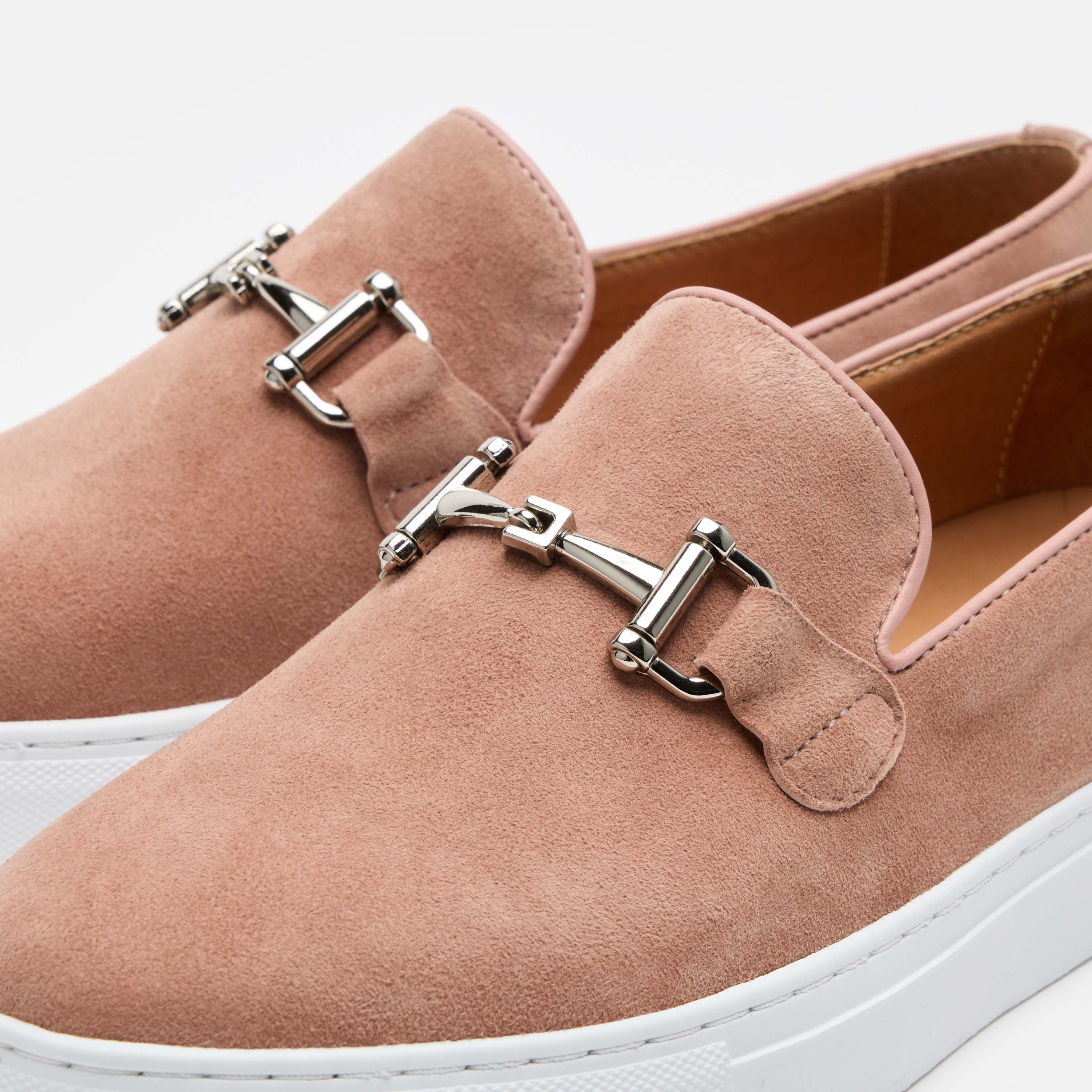 Boardwalk Salmon Suede Horse-Bit Sneakers - Image 3
