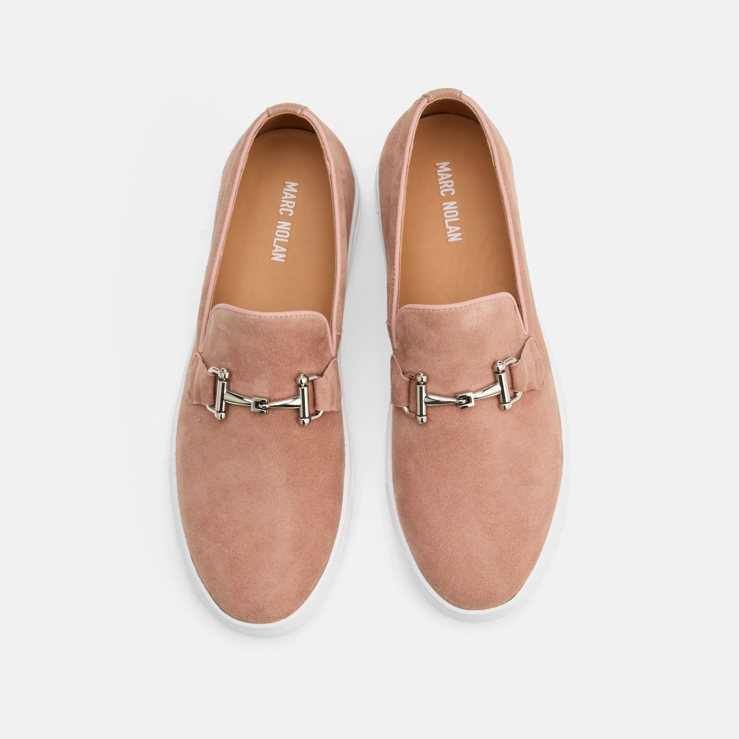 Boardwalk Salmon Suede Horse-Bit Sneakers - Image 5