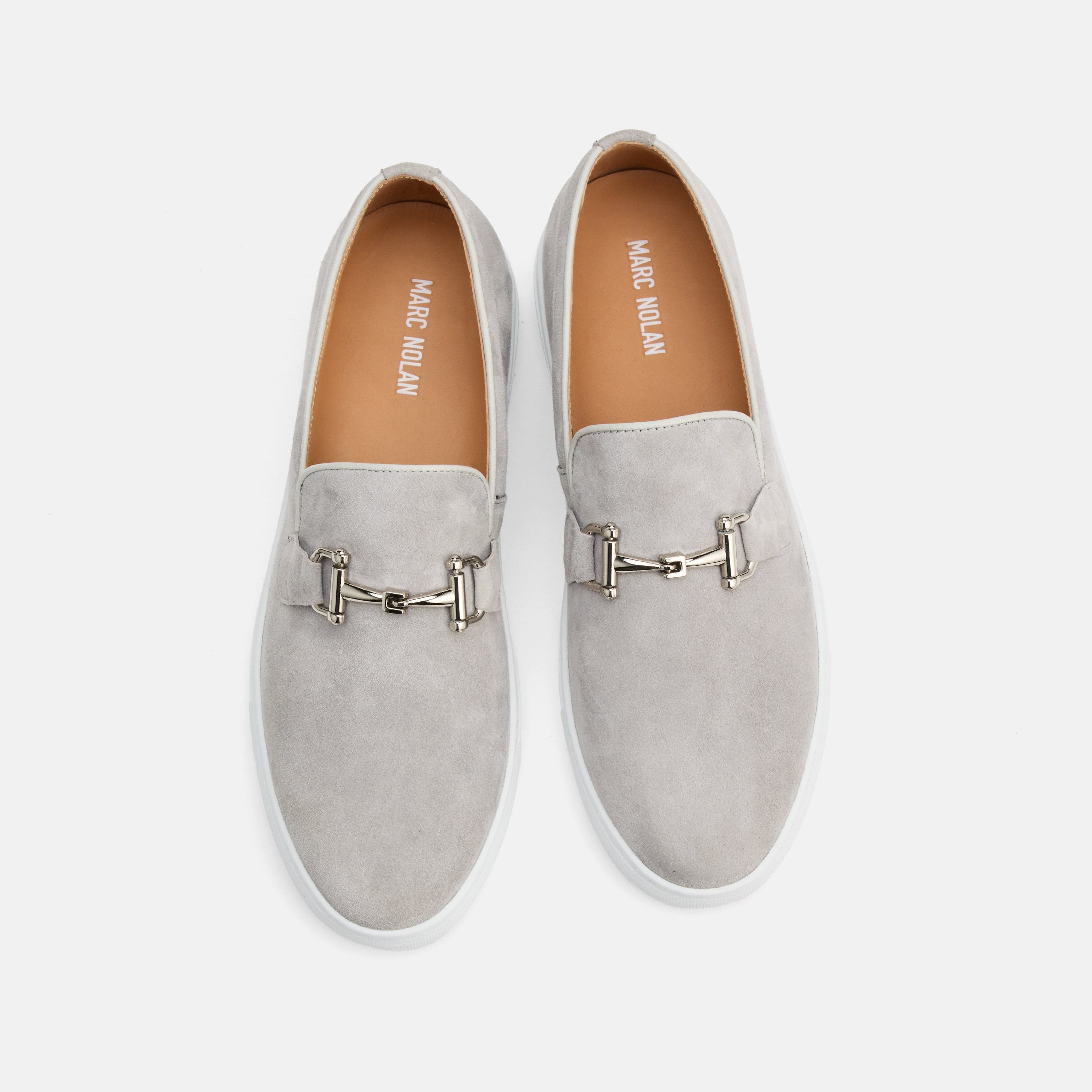 Boardwalk Light Grey Suede Horse-Bit Sneakers - Image 5