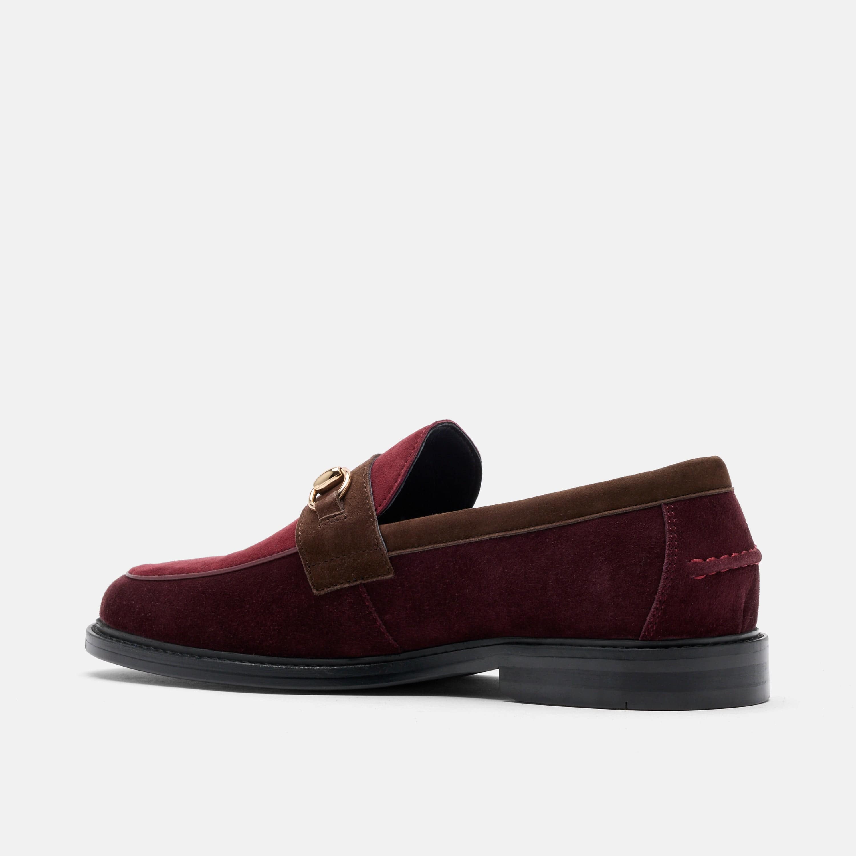 Boardwalk Triple Burgundy Suede Horse-Bit Loafers - Image 5