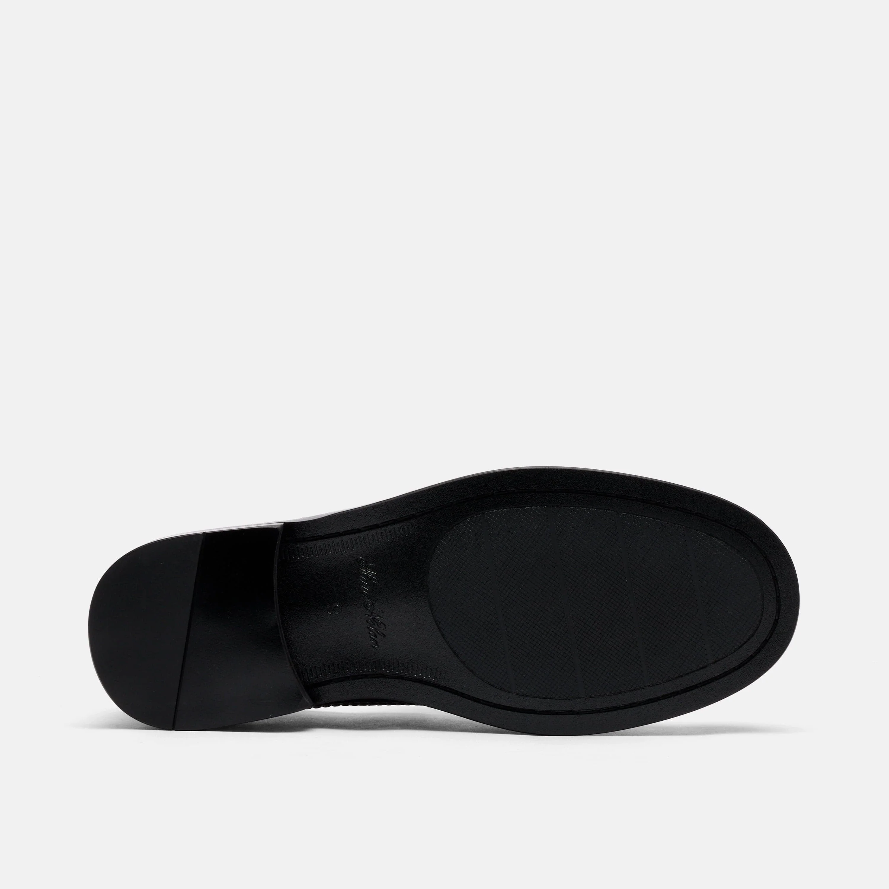 Boardwalk Black/White Woven Leather Horse-Bit Loafers - Image 6