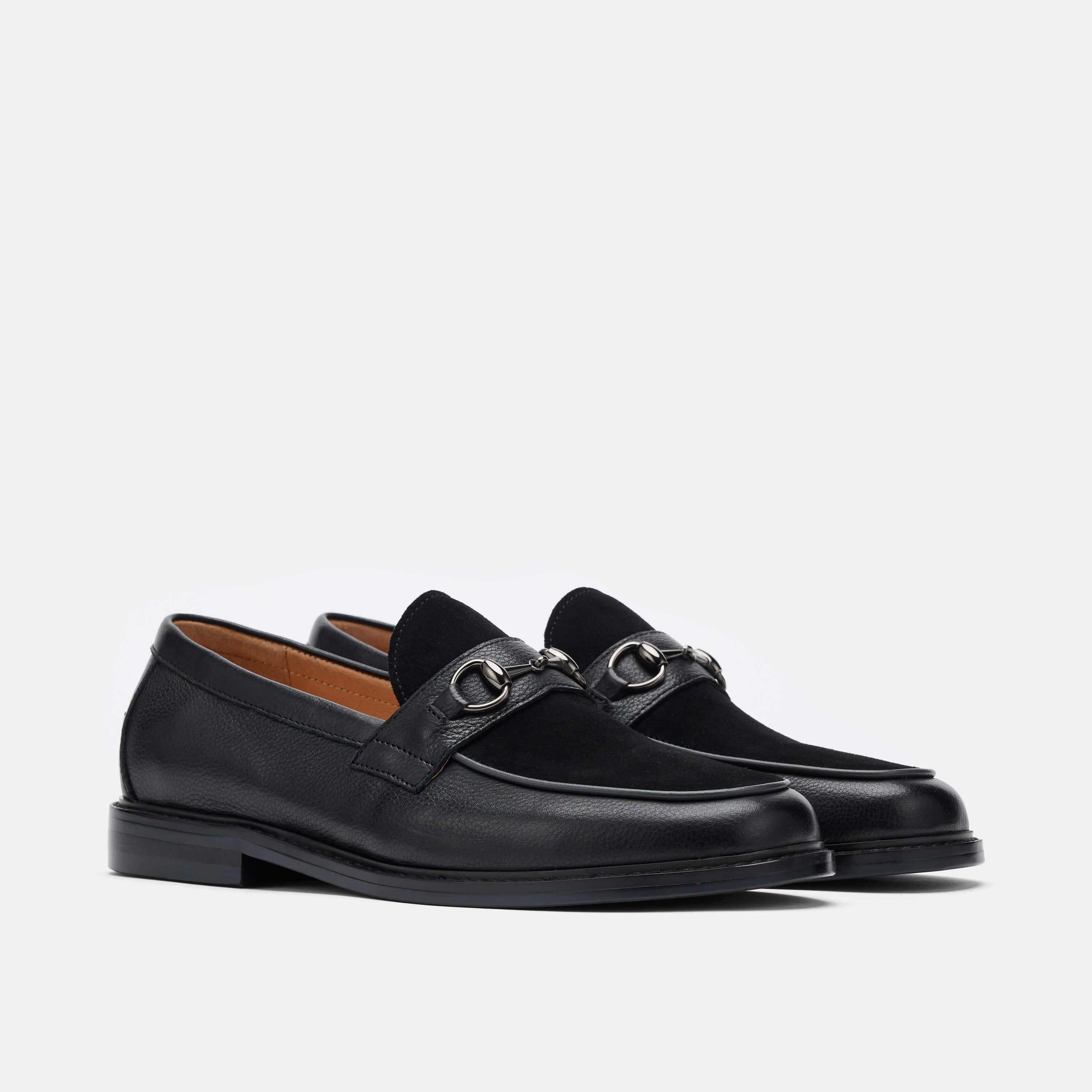Boardwalk Black Pebble Leather Horse-Bit Loafers - Image 2