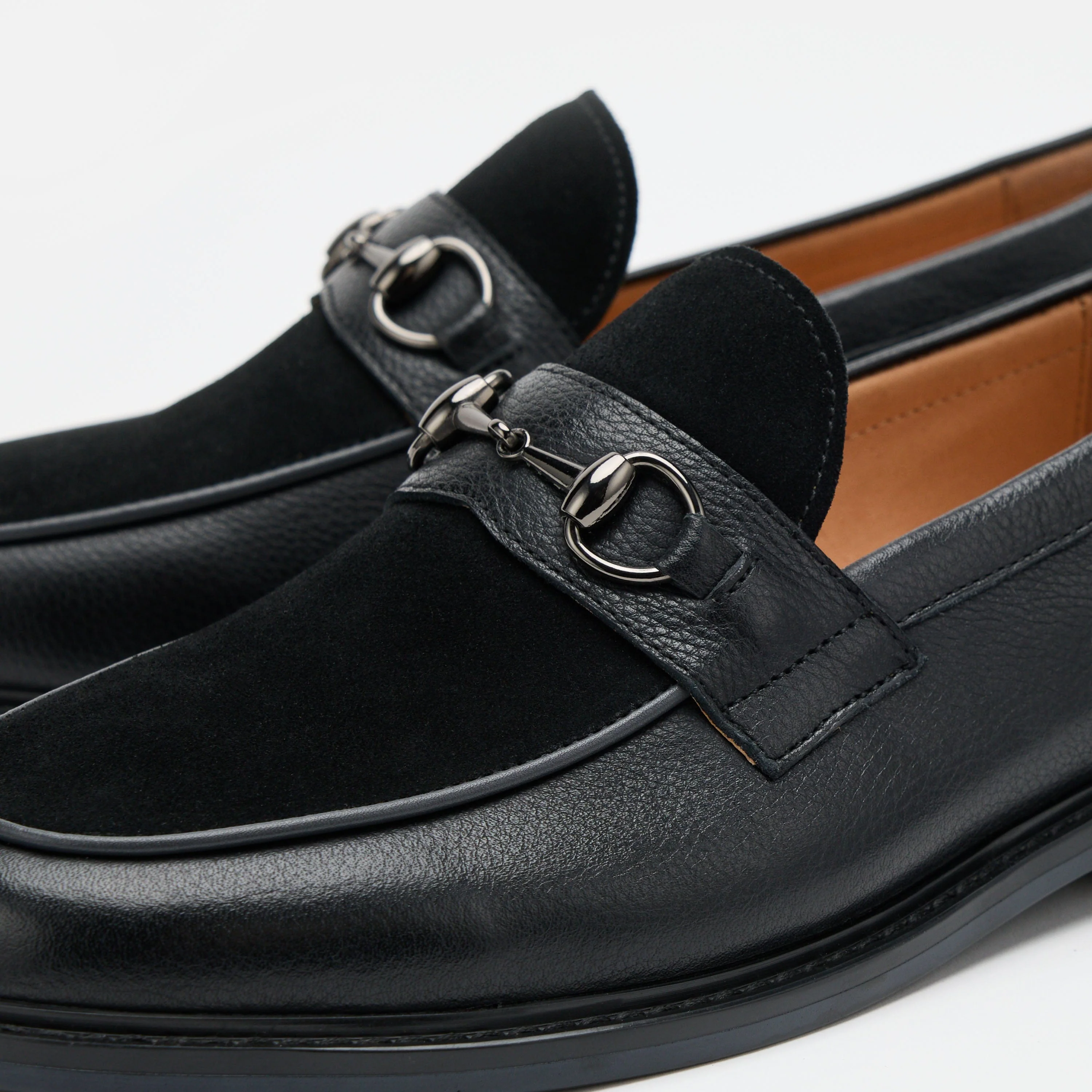 Boardwalk Black Pebble Leather Horse-Bit Loafers - Image 3