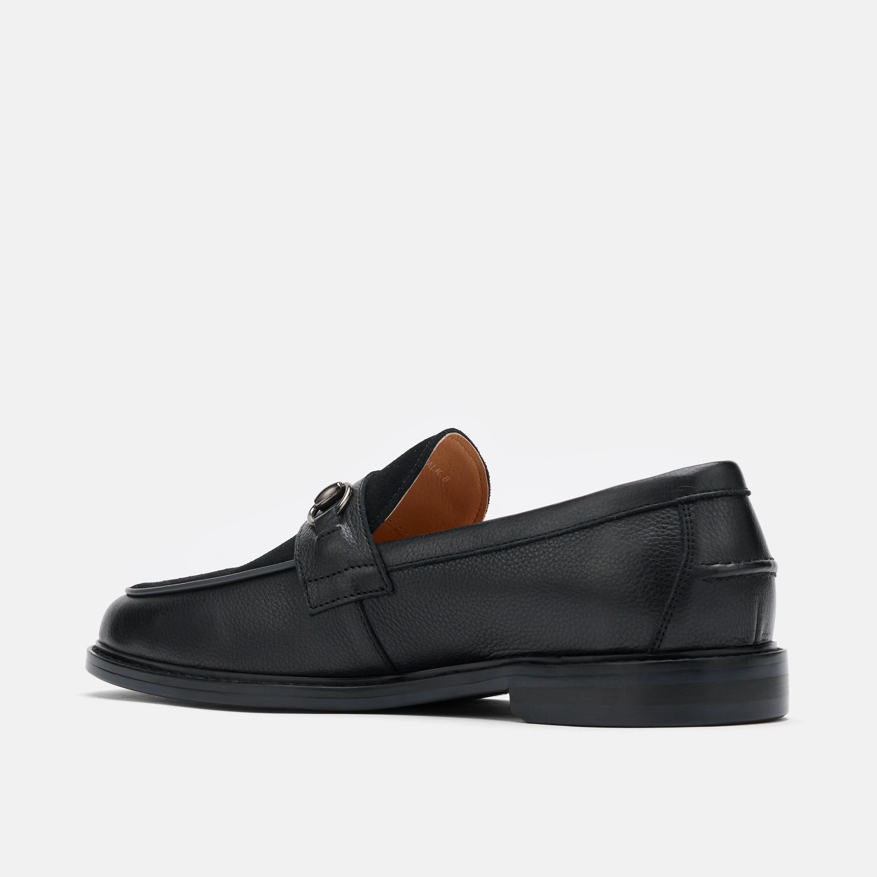Boardwalk Black Pebble Leather Horse-Bit Loafers - Image 5