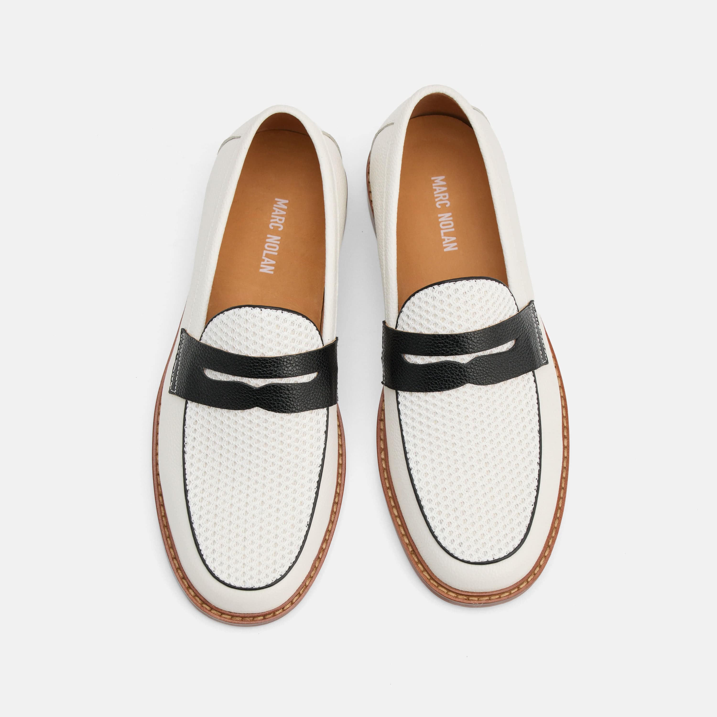 Calum White Leather Penny Loafers - Image 5