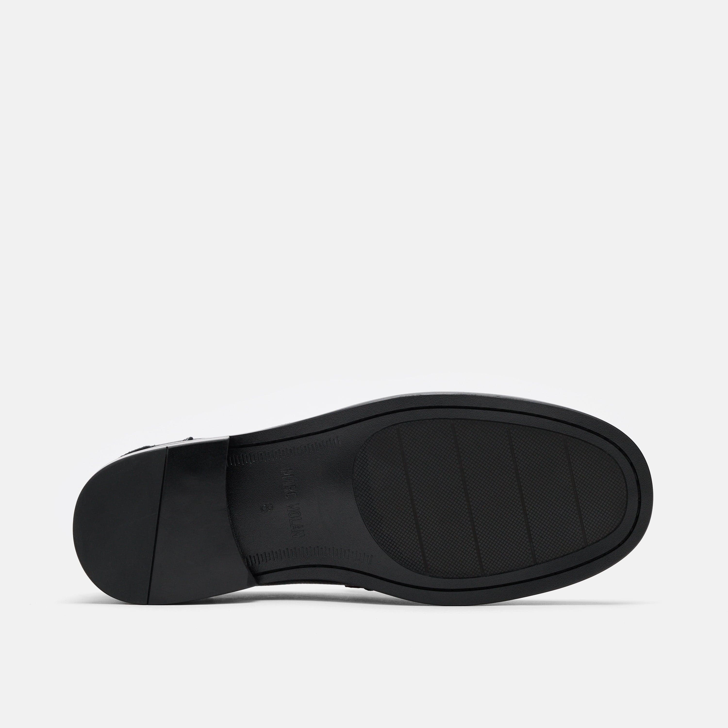 Calum Black/White/Red Leather Penny Loafers - Image 6