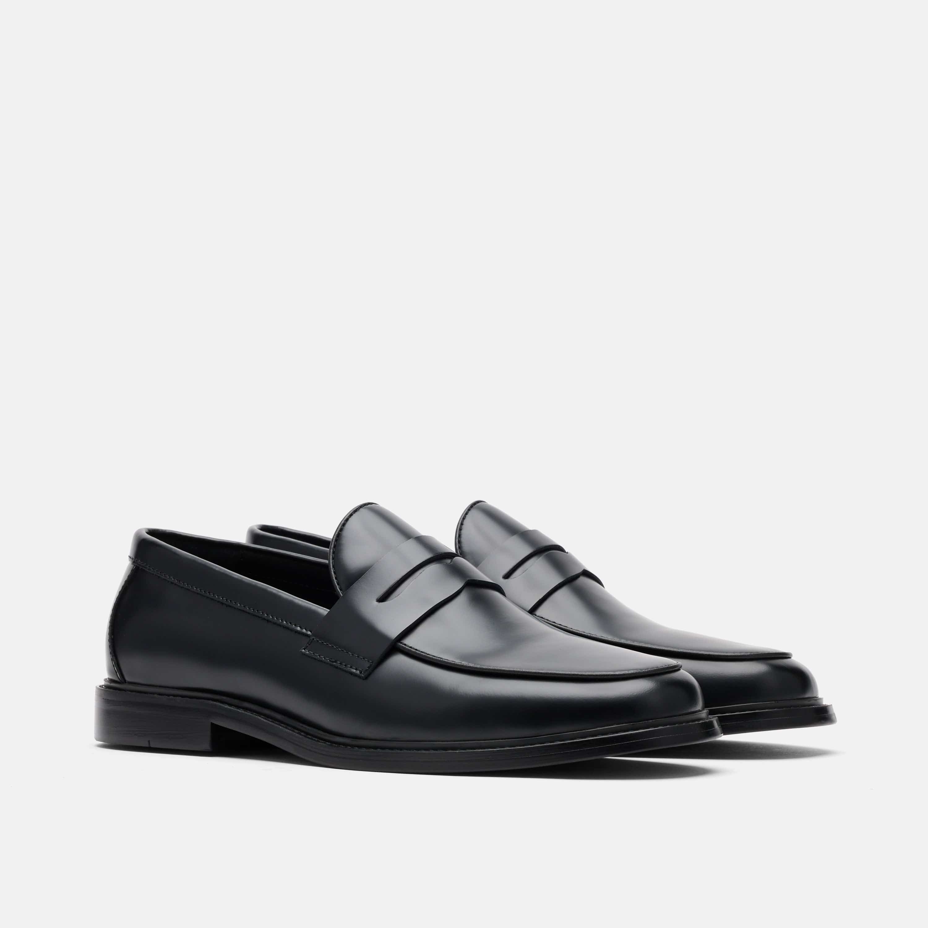 Calum Black Calf Leather Penny Loafers - Image 2