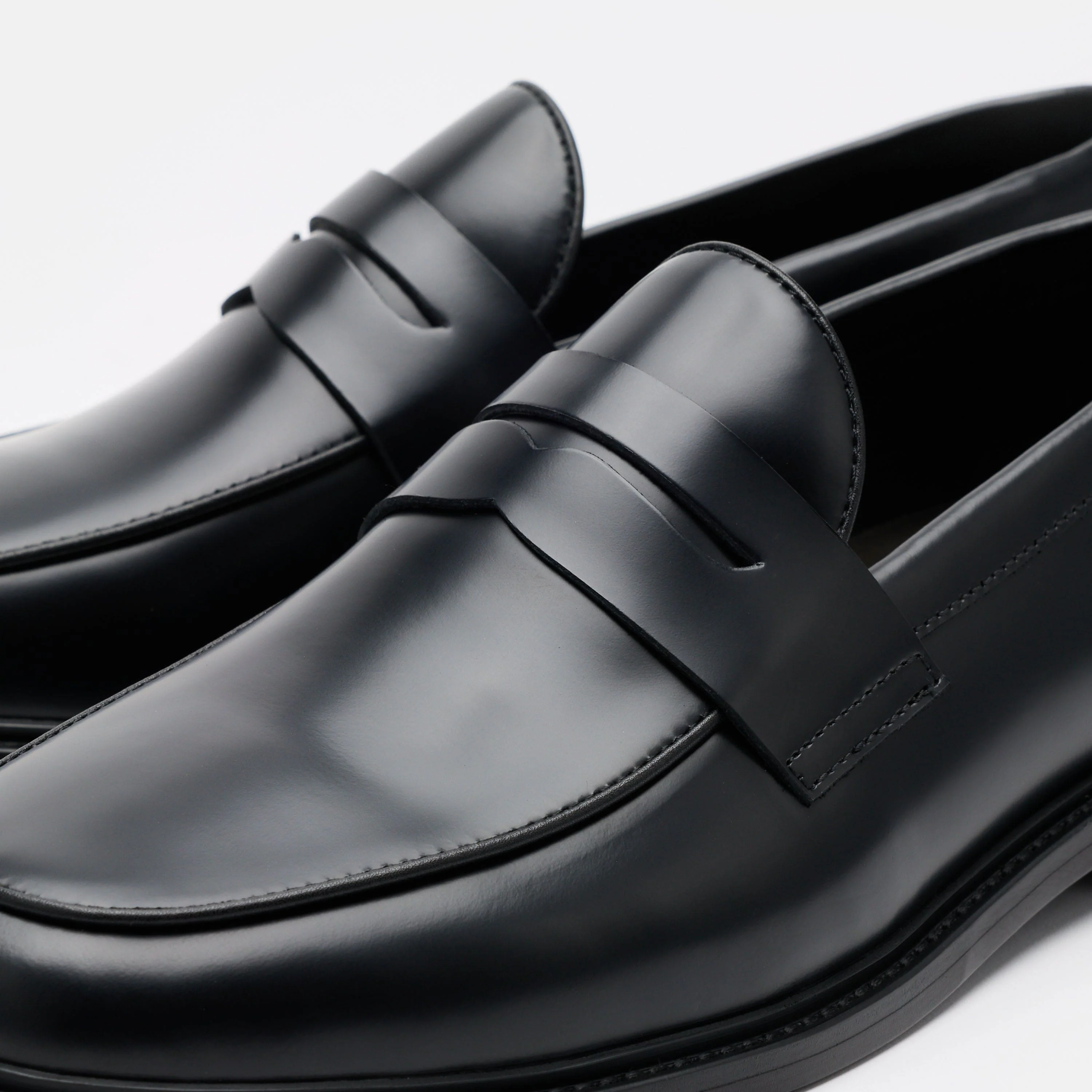 Calum Black Calf Leather Penny Loafers - Image 3