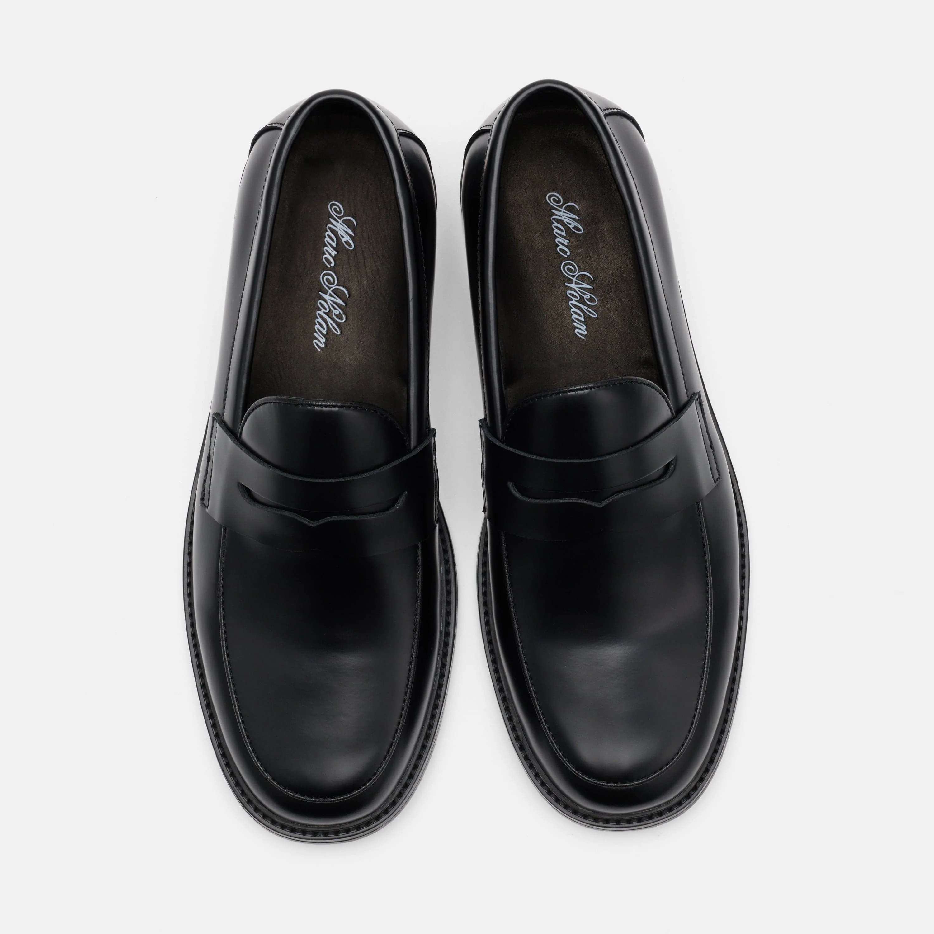 Calum Black Calf Leather Penny Loafers - Image 5