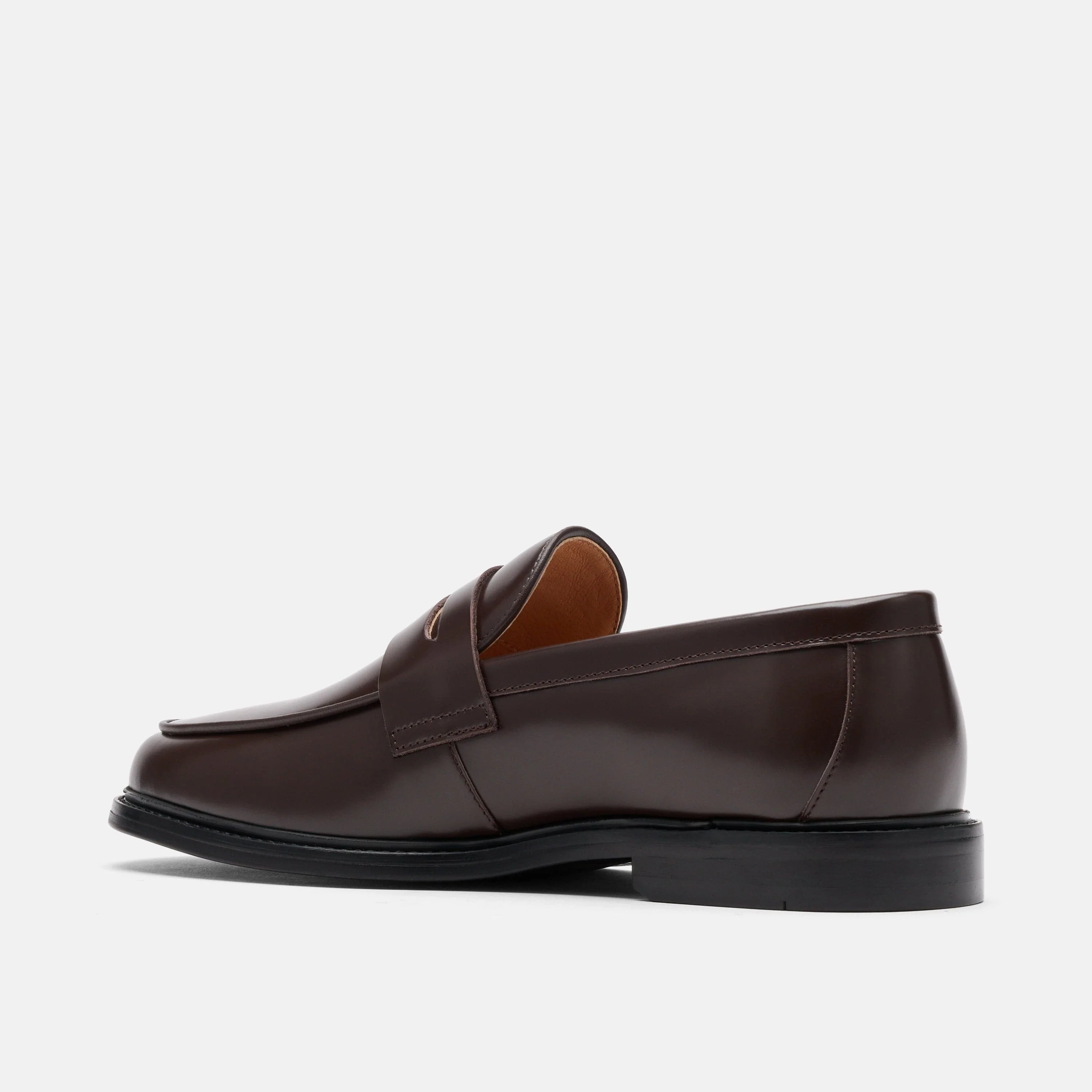 Calum Chocolate Brown Leather Penny Loafers - Image 4