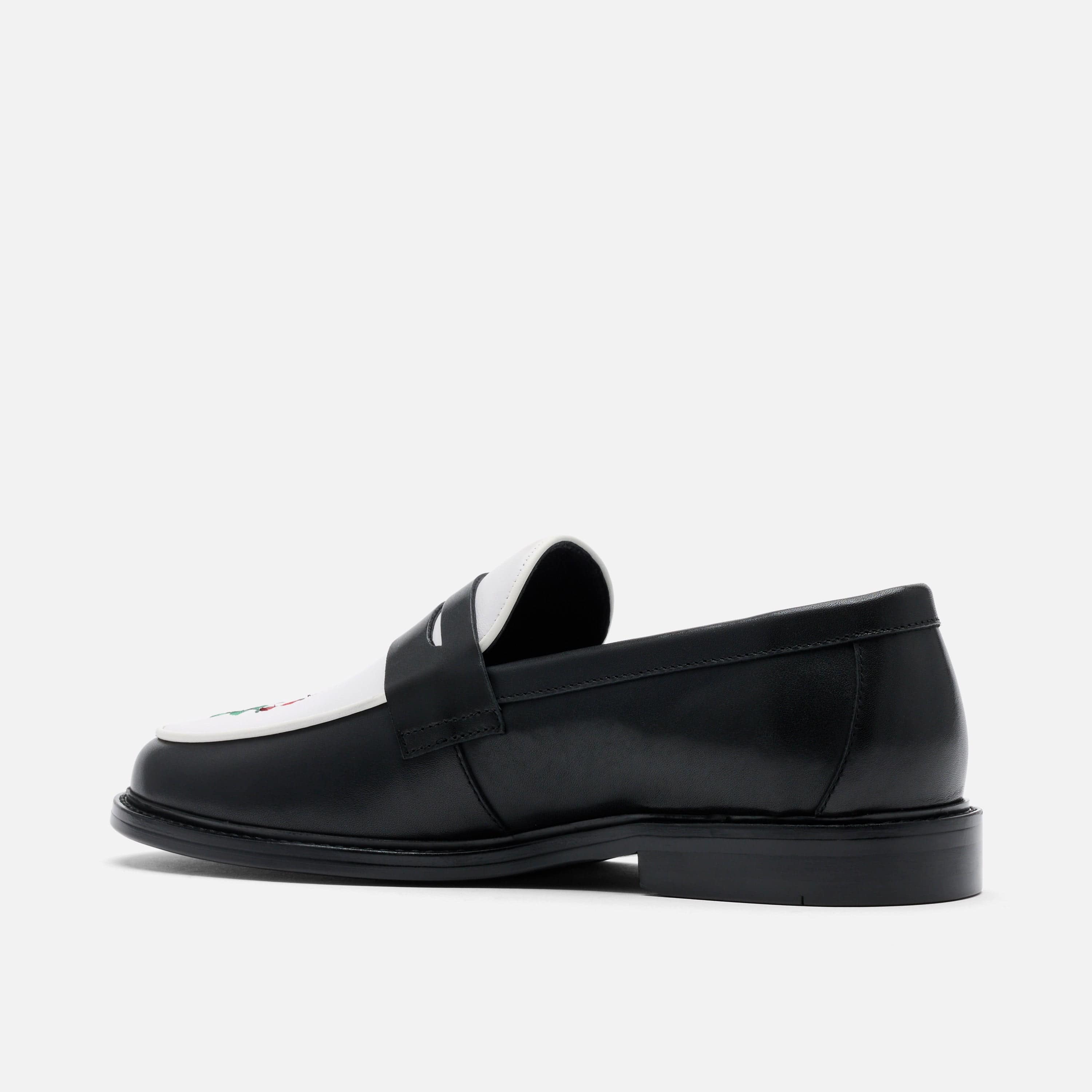 Calum Red Rose Leather Penny Loafers - Image 5