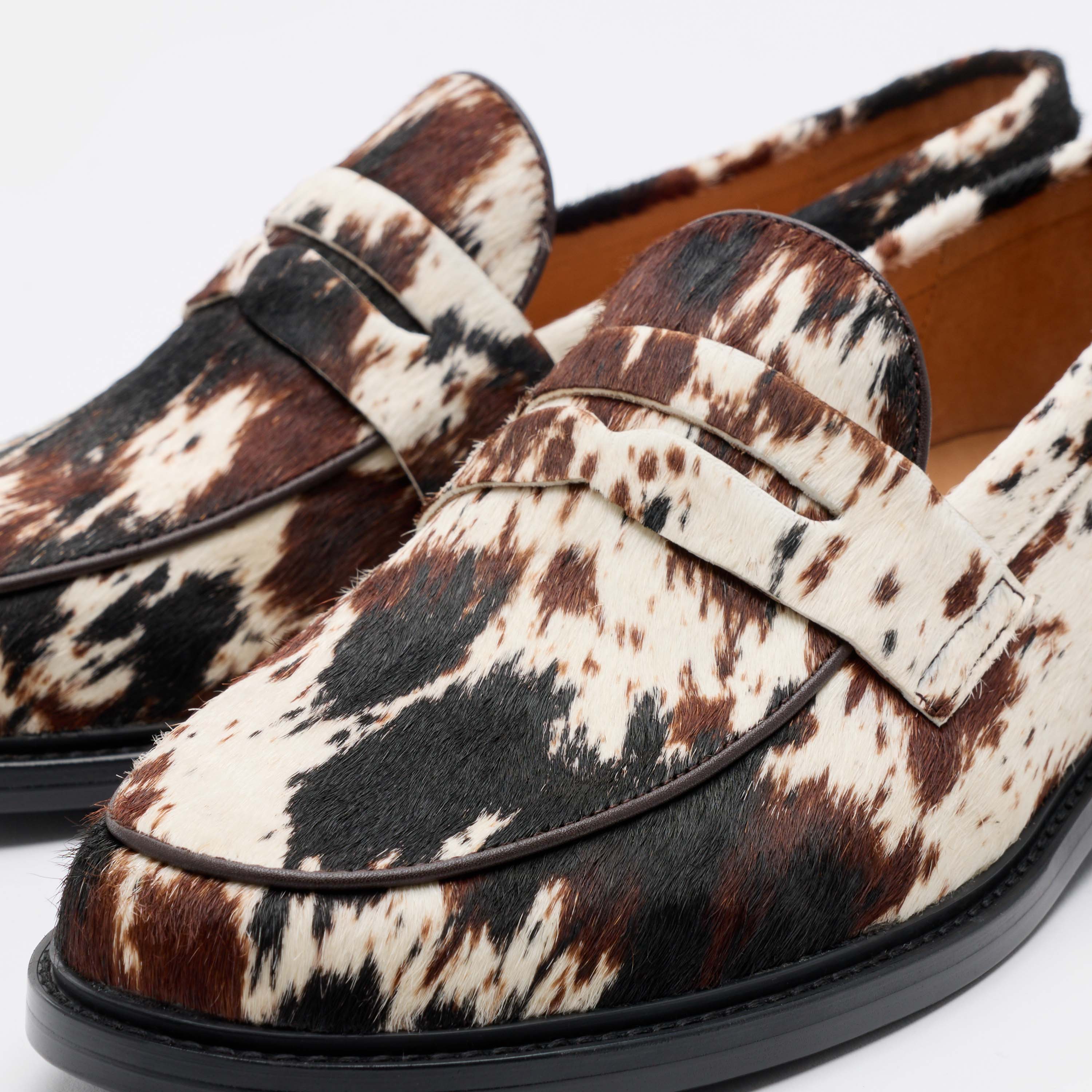 Calum Dark Horse Pony Hair Penny Loafers - Image 3
