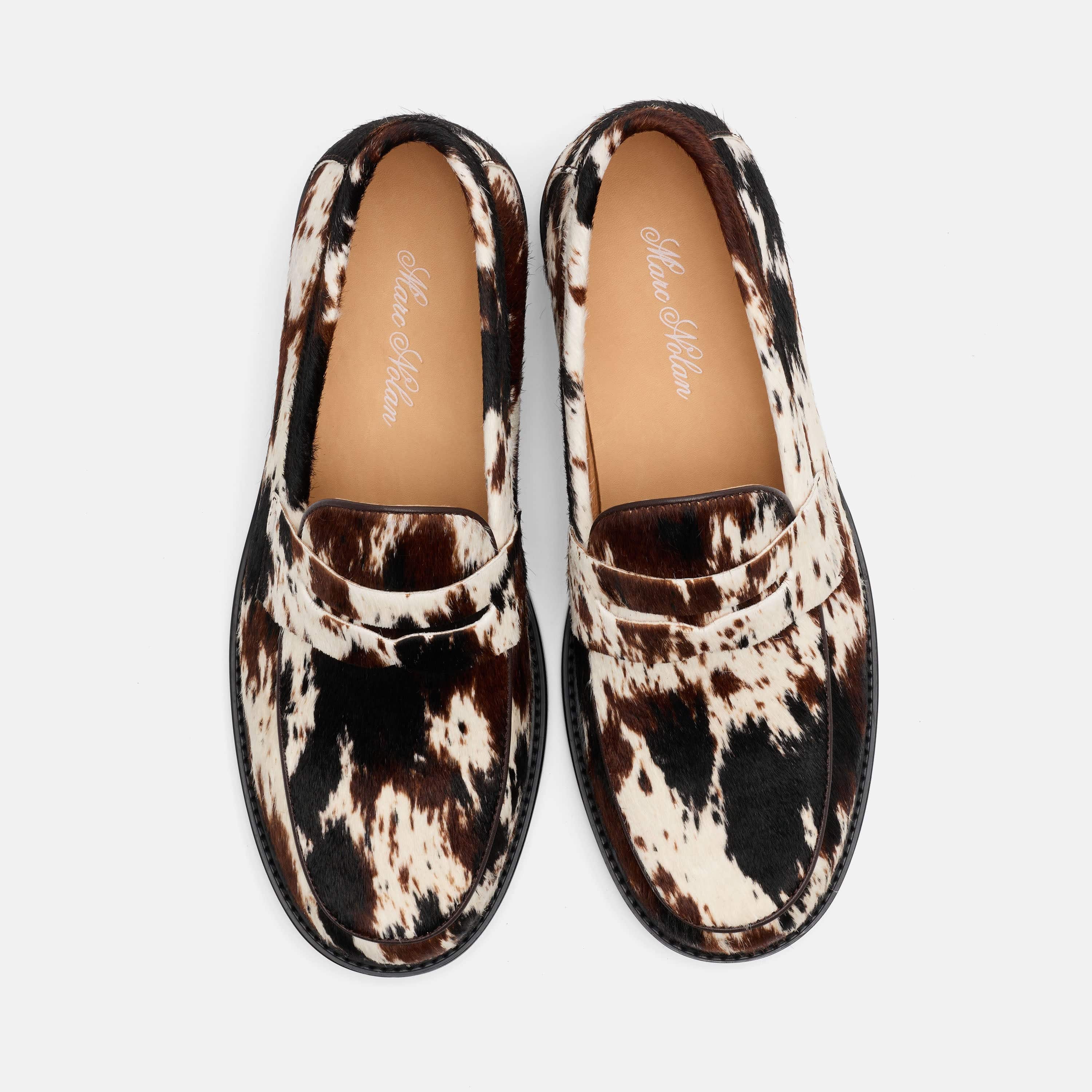 Calum Dark Horse Pony Hair Penny Loafers - Image 6