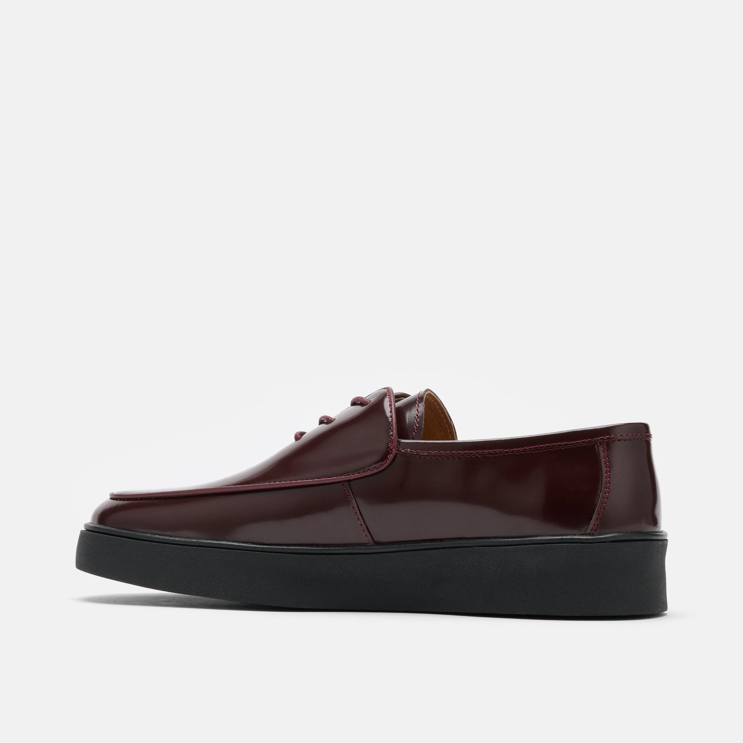 Cannes Burgundy Patent Leather Lace-Up Sneakers - Image 4