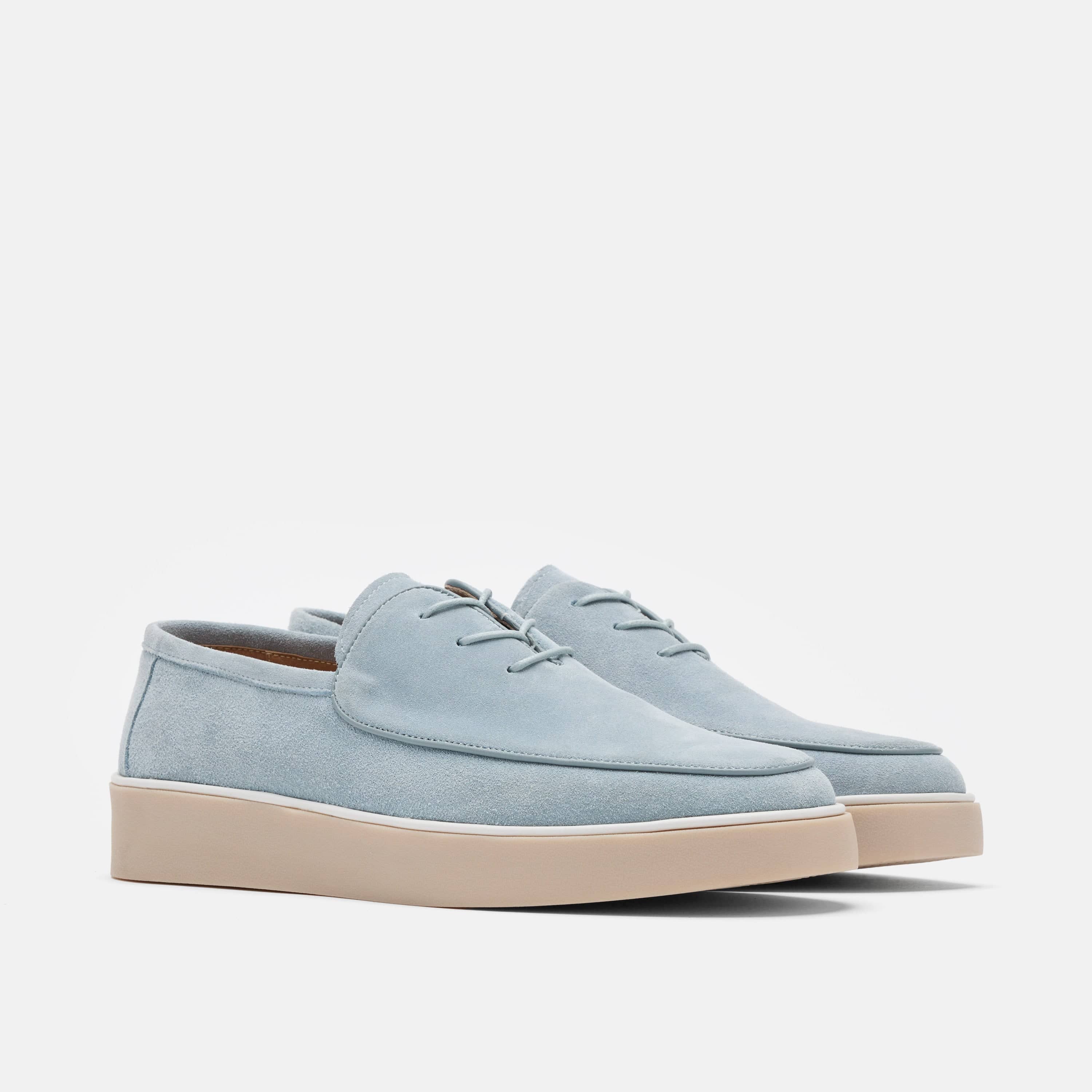 Cannes Sky Blue Suede Lace-Up Sneakers - Image 2